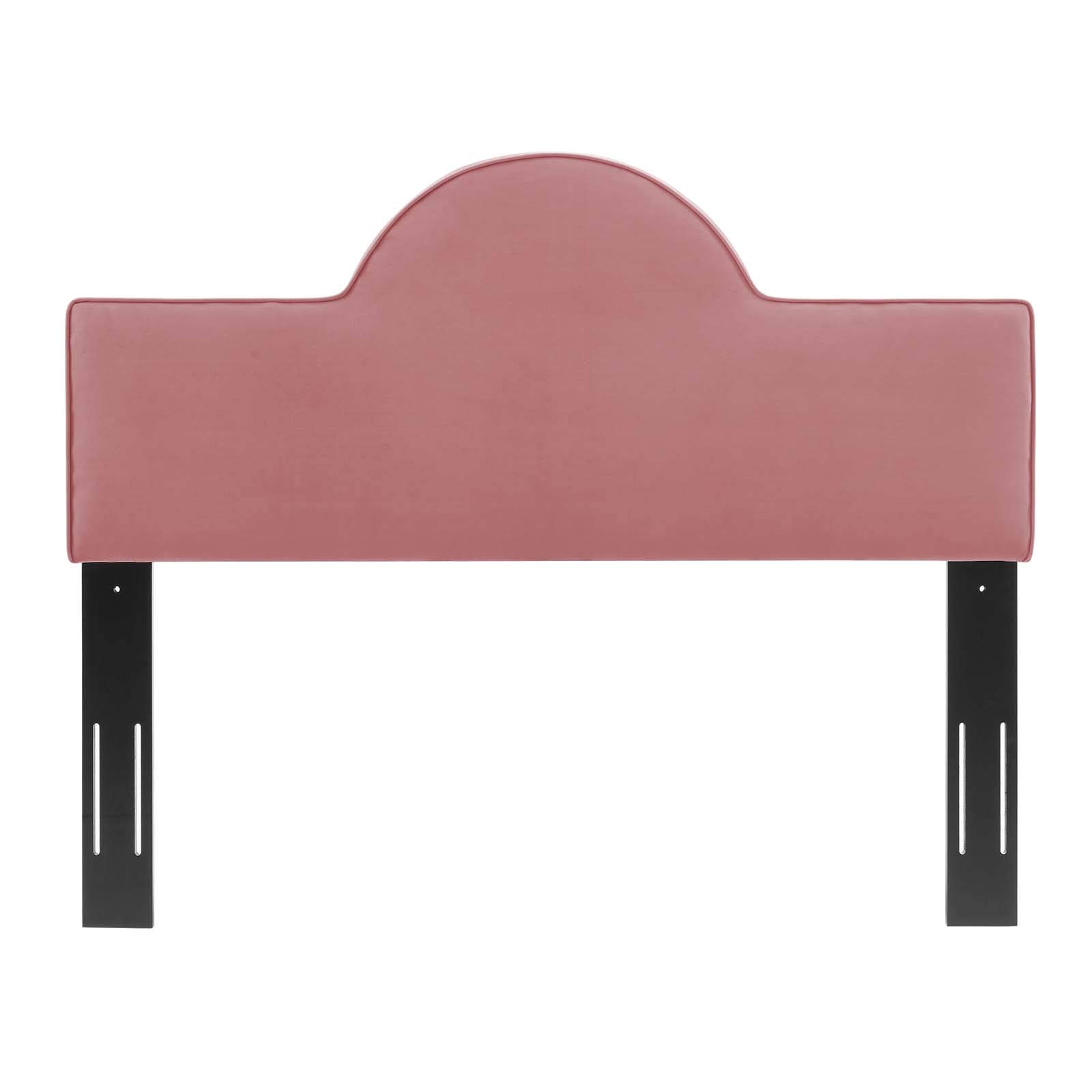 Modway Dawn Performance Velvet Headboard - Twin Size, Dusty Rose Pink - Perfect for Bedroom Decor, Guest Room & Dorm Furniture