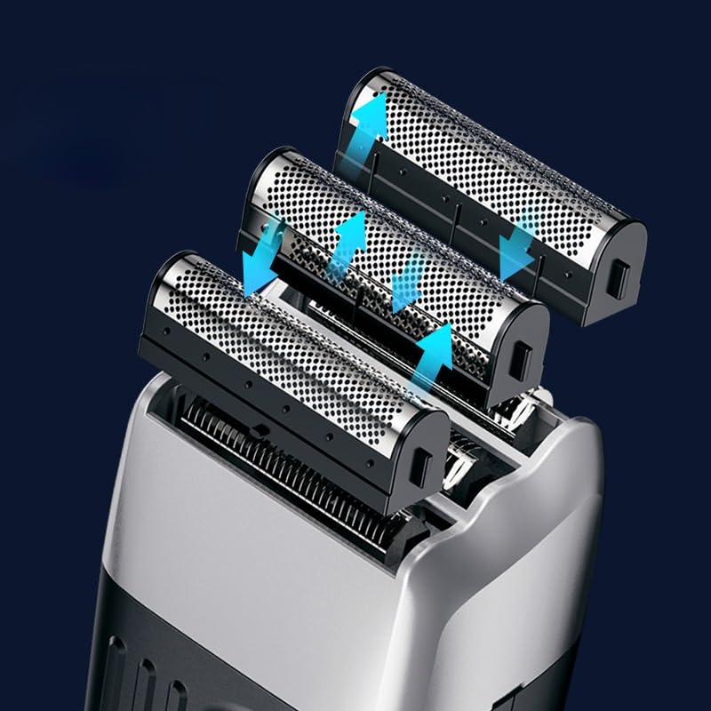 Premium 3-Blade Electric Shaver for Men - Rechargeable Wet/Dry Beard Trimmer & Bald Head Shaver with Washable Heads | Ideal for Travel, Gym, Home Use & Daily Grooming | Perfect Gift for Father's Day & Birthday