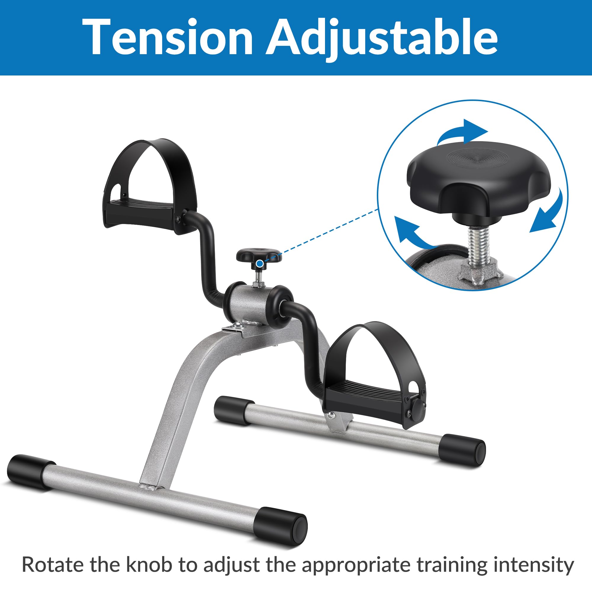 Portable Mini Exercise Bike for Leg & Arm Workout - Lightweight Pedal Exerciser for Home & Office Use - Ideal for Physical Therapy, Rehab & Fitness Training