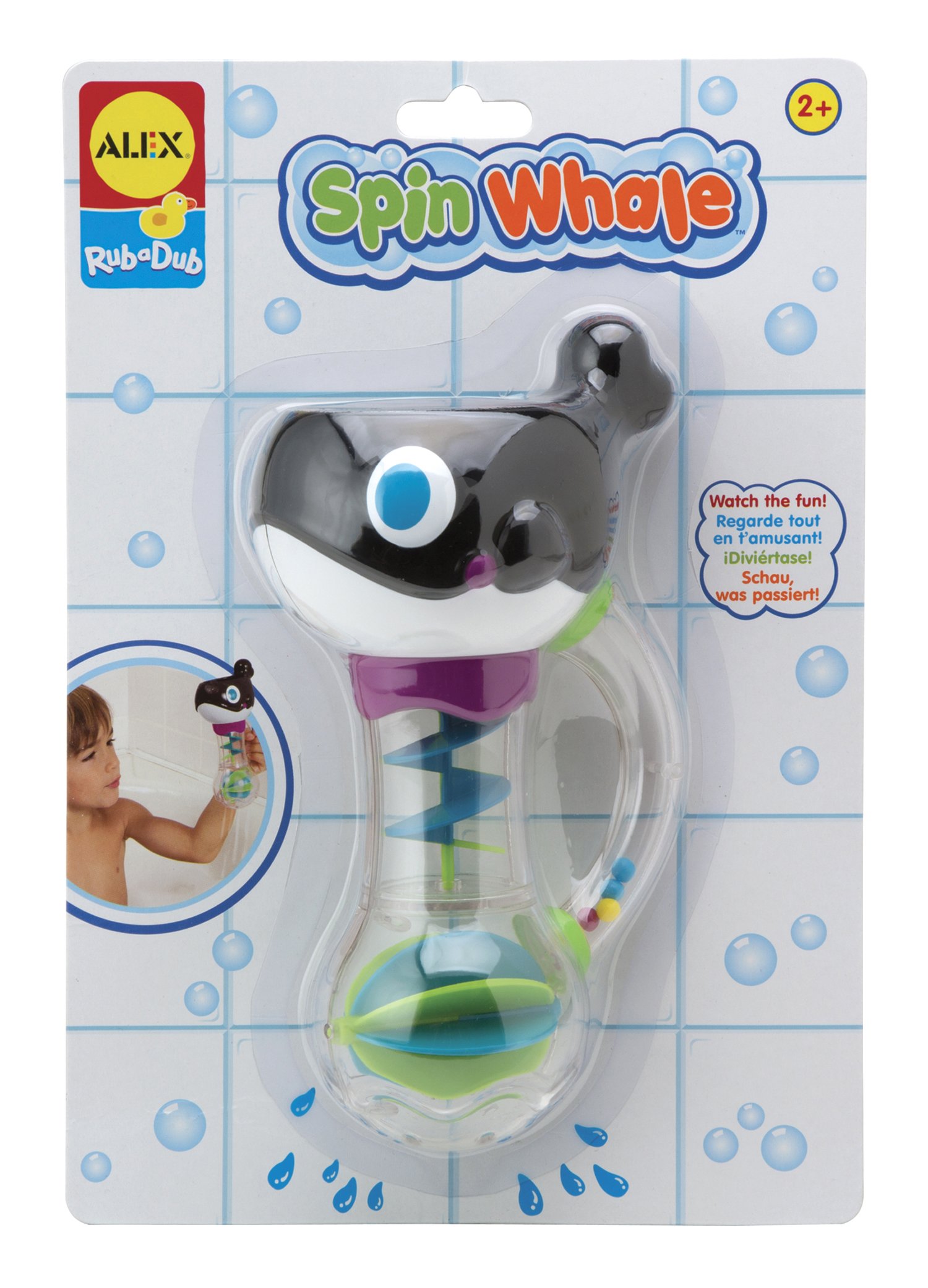 ALEX Toys Rub a Dub Spin Whale - Fun Bath Toy for Toddlers & Kids - Interactive Spinning Whale for Bathtime Play & Learning - Perfect Gift for Baby Showers & Birthdays
