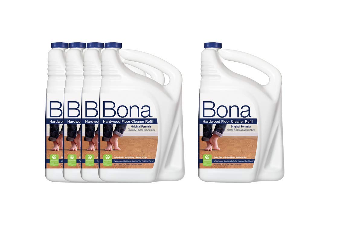 Bona Hardwood Floor Cleaner Refill - 5 Pack | Safe & Effective Cleaning for Wood Floors | Ideal for Homes, Offices & High-Traffic Areas