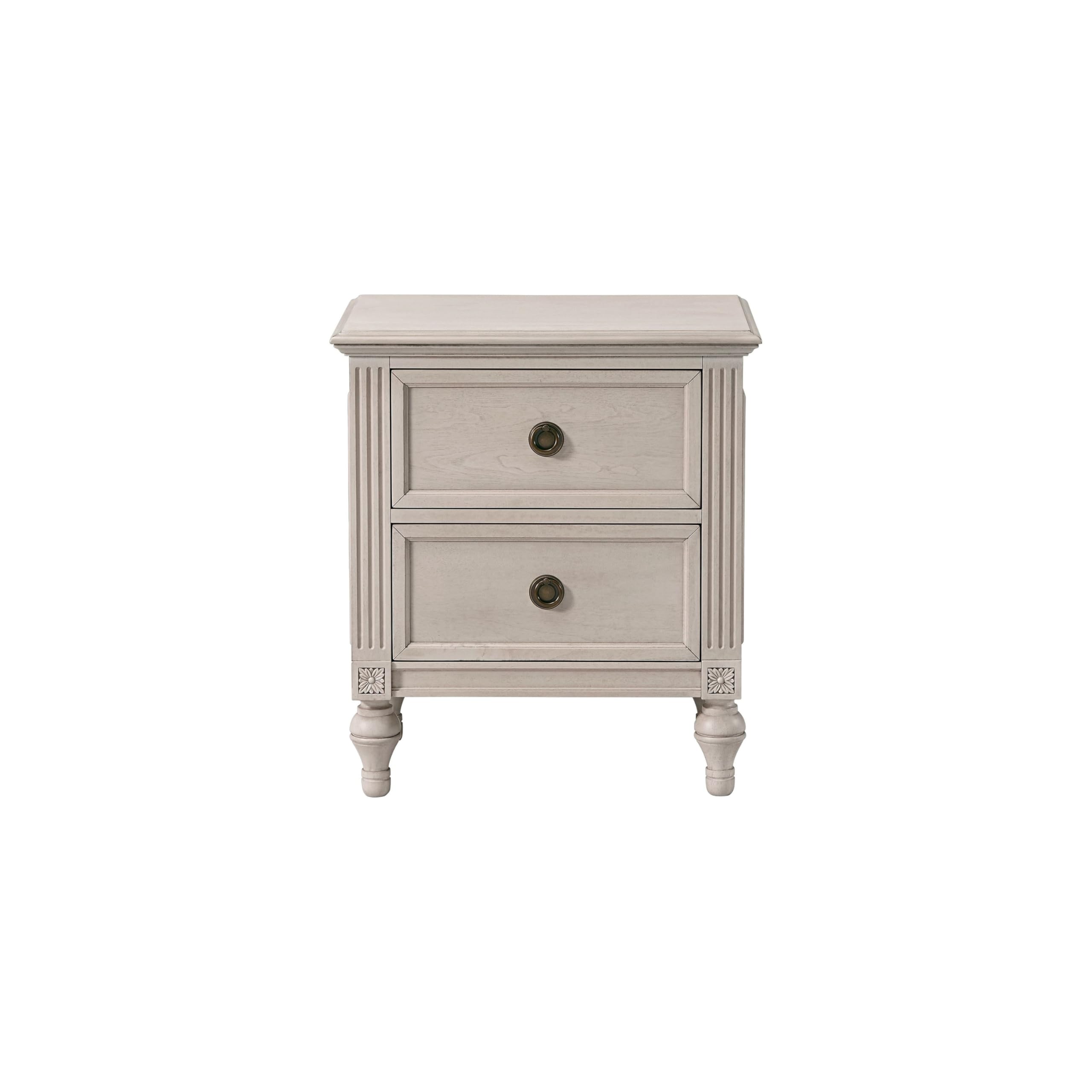 Westwood Design Viola 2 Drawer Nightstand with Lace Pattern - Modern Bedside Table for Bedroom, Living Room & Guest Room Decor