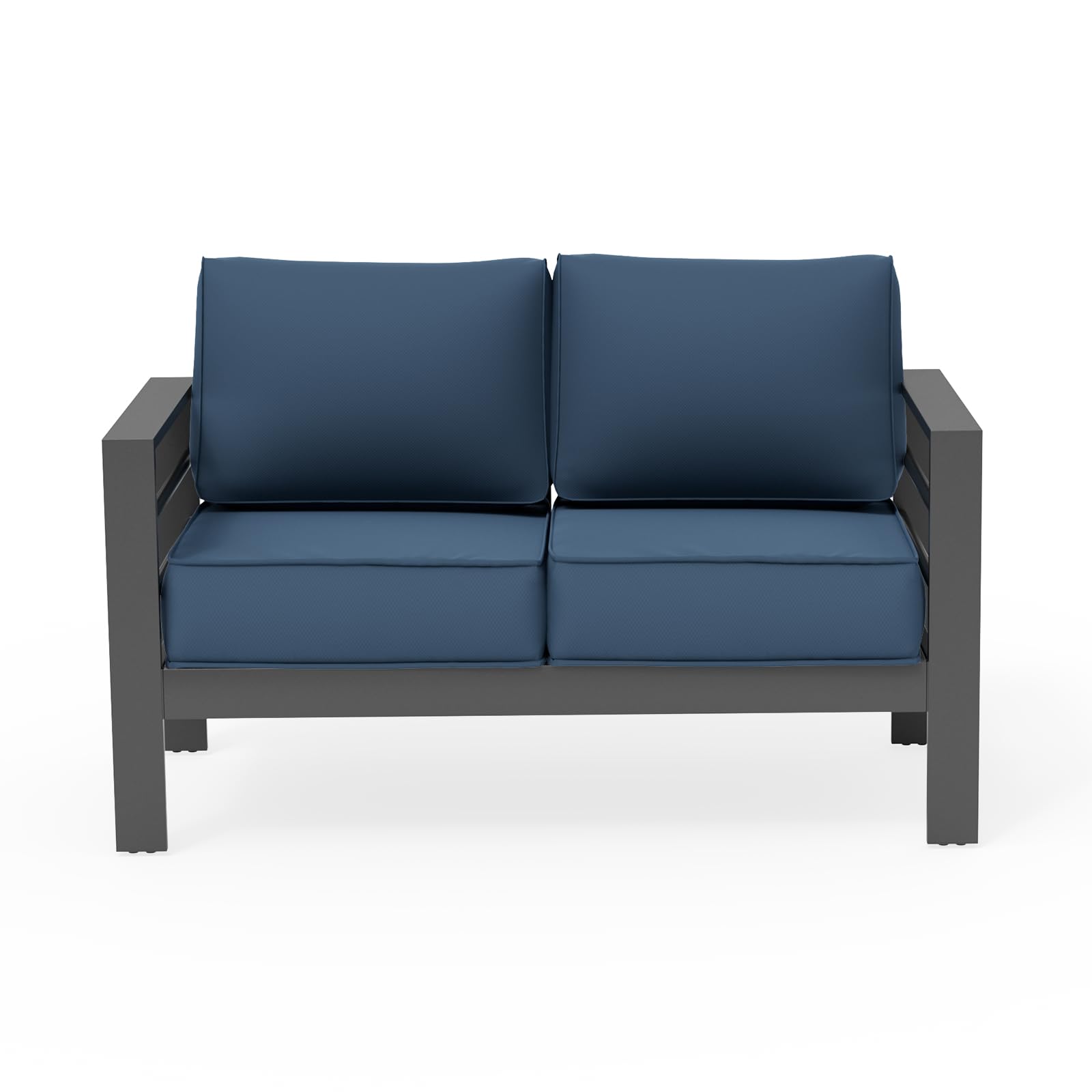UDPATIO Outdoor Loveseat - Aluminum Patio Furniture Sofa with 5