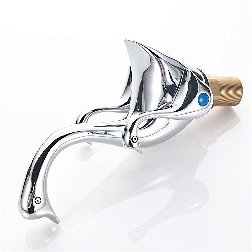 Premium Solid Brass 2-Handle Swan Neck Bathroom Sink Faucet - Hot & Cold Water Mixer Tap with Chrome Finish for Vanity, Powder Room & Guest Bathroom