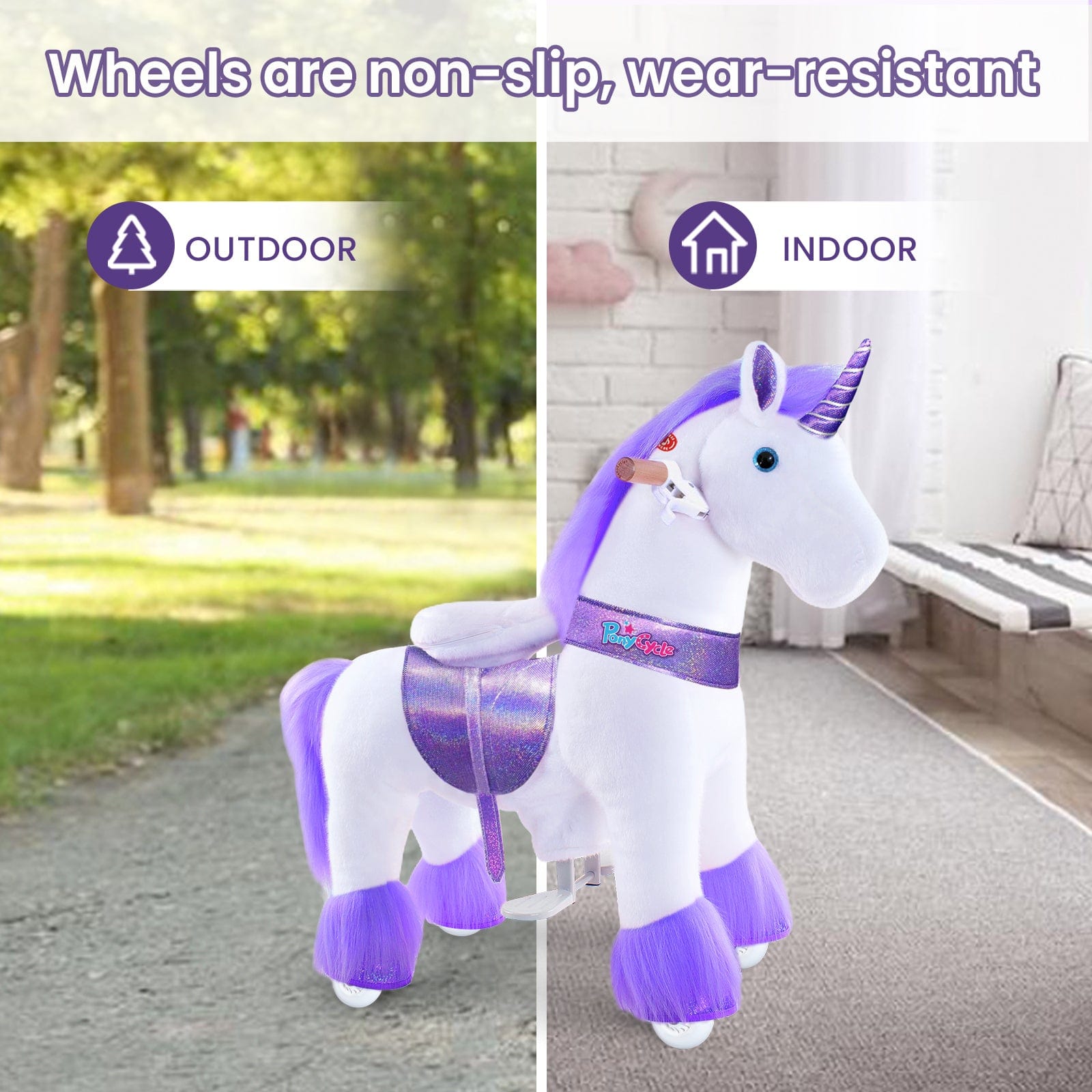 Ponycycle Ride On Toy for Kids Ages 3-5 | Interactive Rocking Horse with Wheels | Perfect for Indoor & Outdoor Play, Birthday Gifts, and Preschool Learning Activities