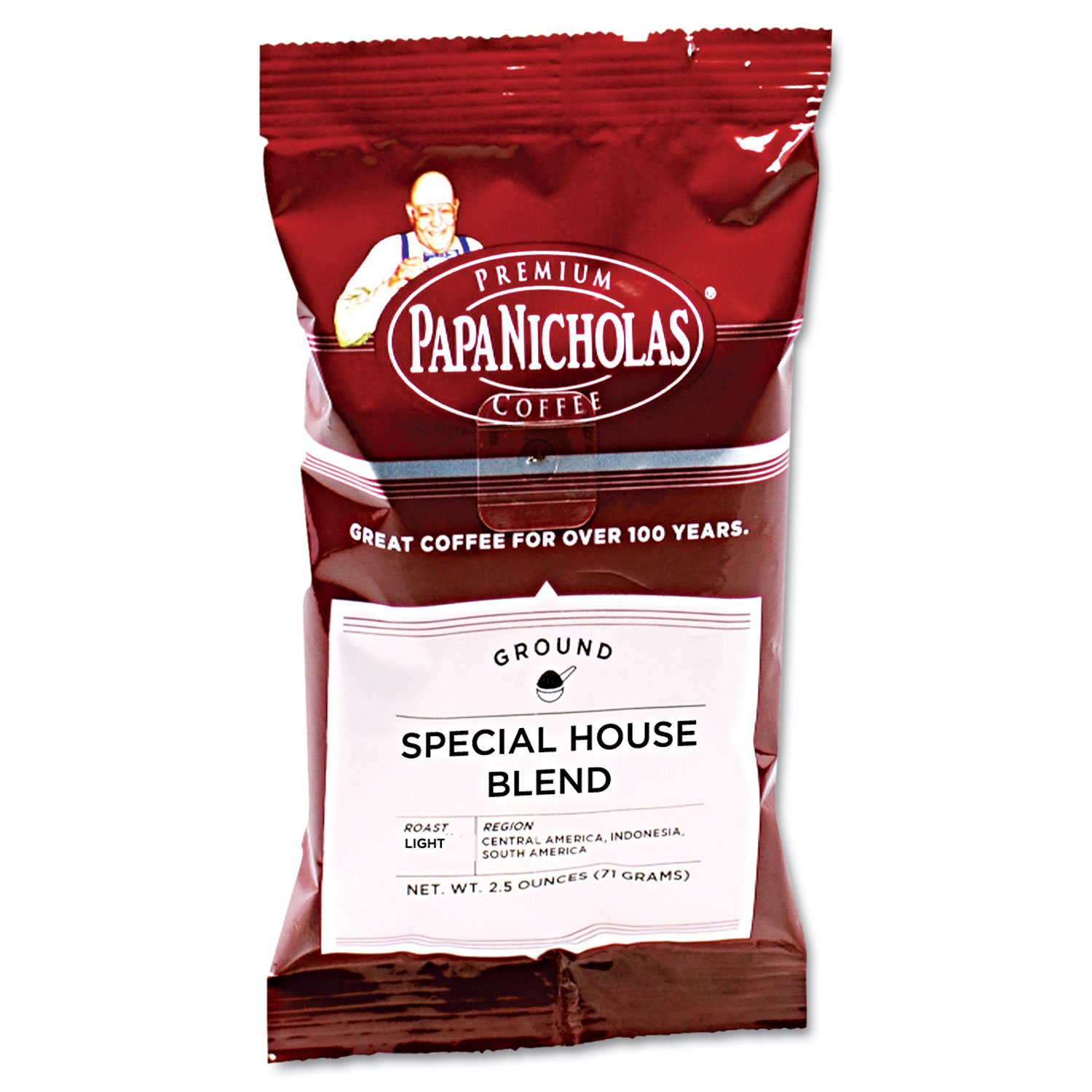 Premium PapaNicholas Coffee PCO25185 Special House Blend Arabica Ground Coffee - 18 Single Serve Packets for Office, Camping & Travel - Rich Flavor & Aroma