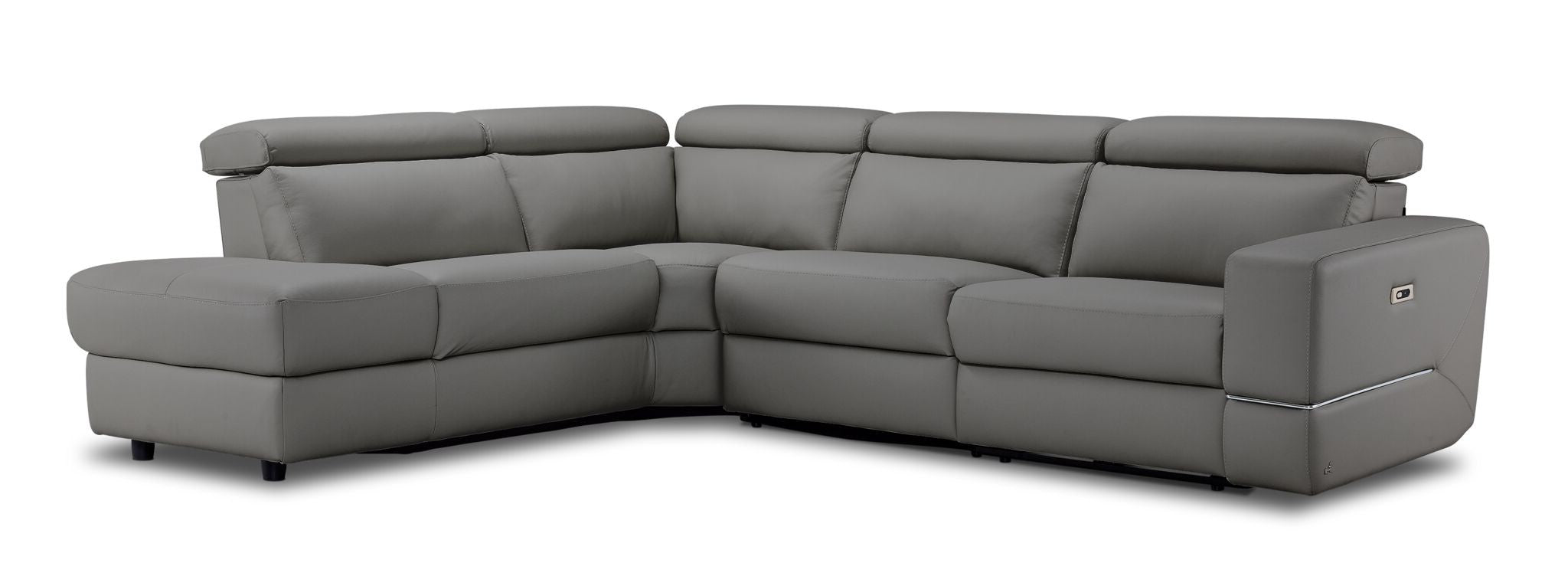 Bianca 3-Piece Power Reclining Sectional Sofa with Left-Facing Chaise in Gray - Modern Living Room Furniture for Movie Nights & Family Gatherings