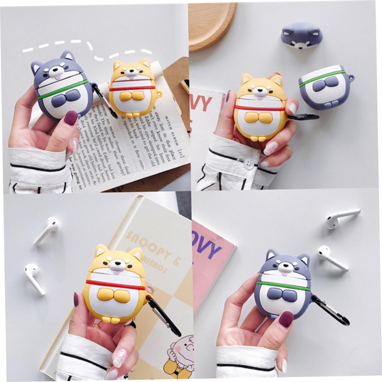 Hemobllo Shockproof Earphone Case 2-Pack - Cartoon Headset Cover Protector for Earphone Box Storage - Perfect for Travel, Gym & Daily Use