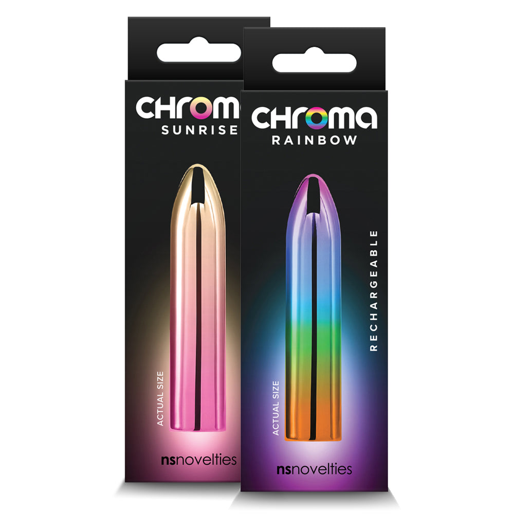 Chroma Rechargeable Tapered Metallic Mini Vibrator - Medium Size Personal Massager for Women, Perfect for Stress Relief & Intimate Moments at Home or Travel
