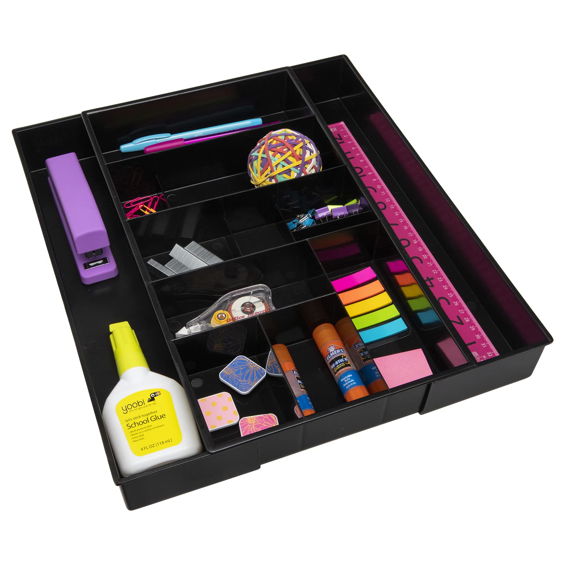 Dial Industries Expandable Office Drawer Organizer - 3-Tier Desk Storage Tray for Files, Supplies & Stationery | Perfect for Home Office, Workstation & School Desk Organization
