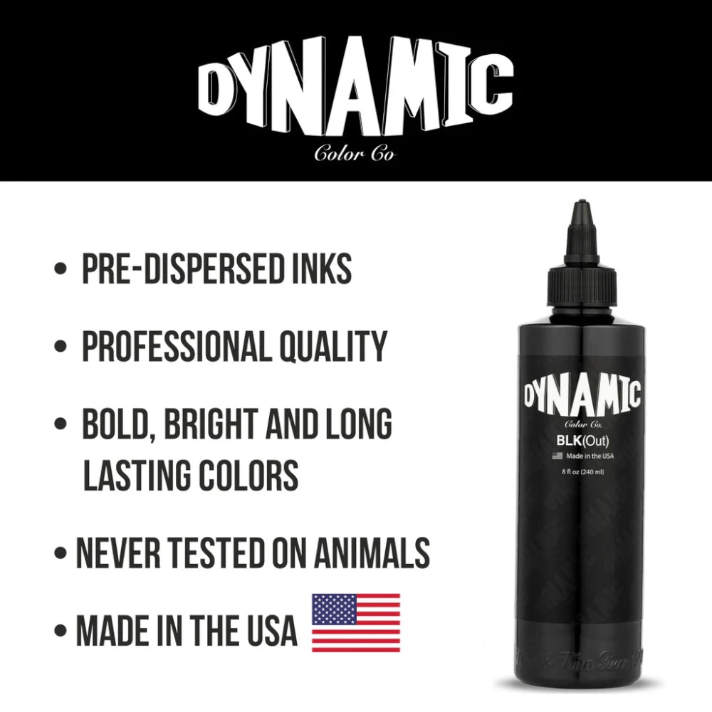BLKout Professional Dynamic Tattoo Ink - 8oz Bottle for Vibrant, Long-Lasting Tattoos - Ideal for Tattoo Artists & Body Art Professionals