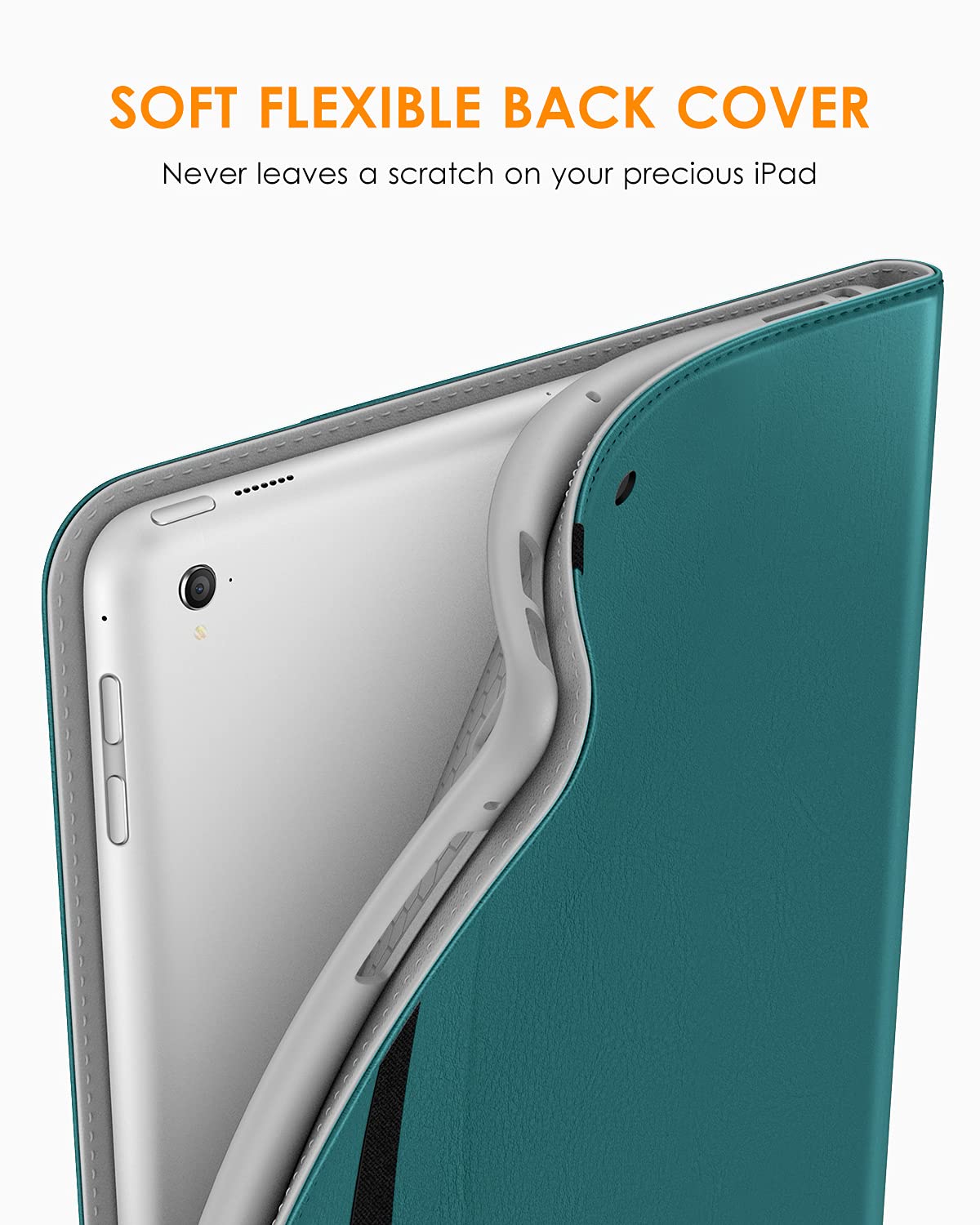 Premium Leather Folio Stand Cover Case for iPad 9.7 Inch (5th/6th Gen 2018/2017, iPad Pro 9.7, Air 2/Air) with Apple Pencil Holder - Green | Protective iPad Case for Work, School & Travel