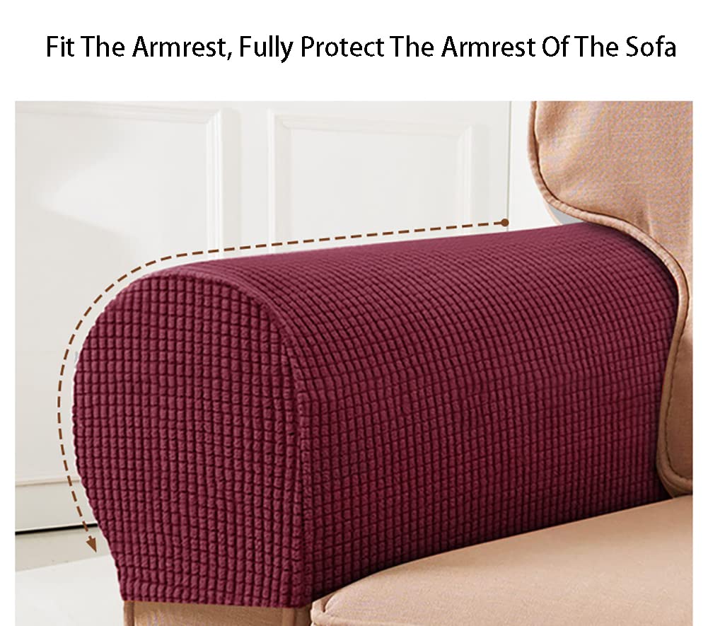 LINGXIYA 2-Pack Stretch Sofa Armrest Covers - Soft Furniture Protector for Recliners, Couches & Chairs | Perfect for Living Room, Office & Home Decor