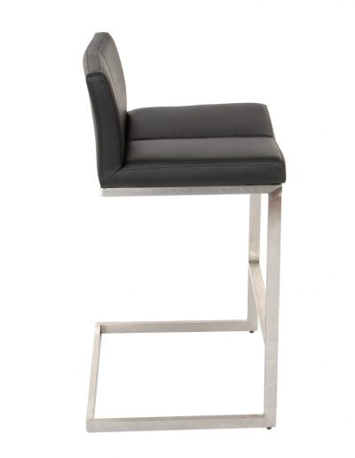 Black Cee Stool - Modern Bar Stool for Kitchen Island, Dining Counter & Home Decor - Adjustable Height & Comfortable Seating