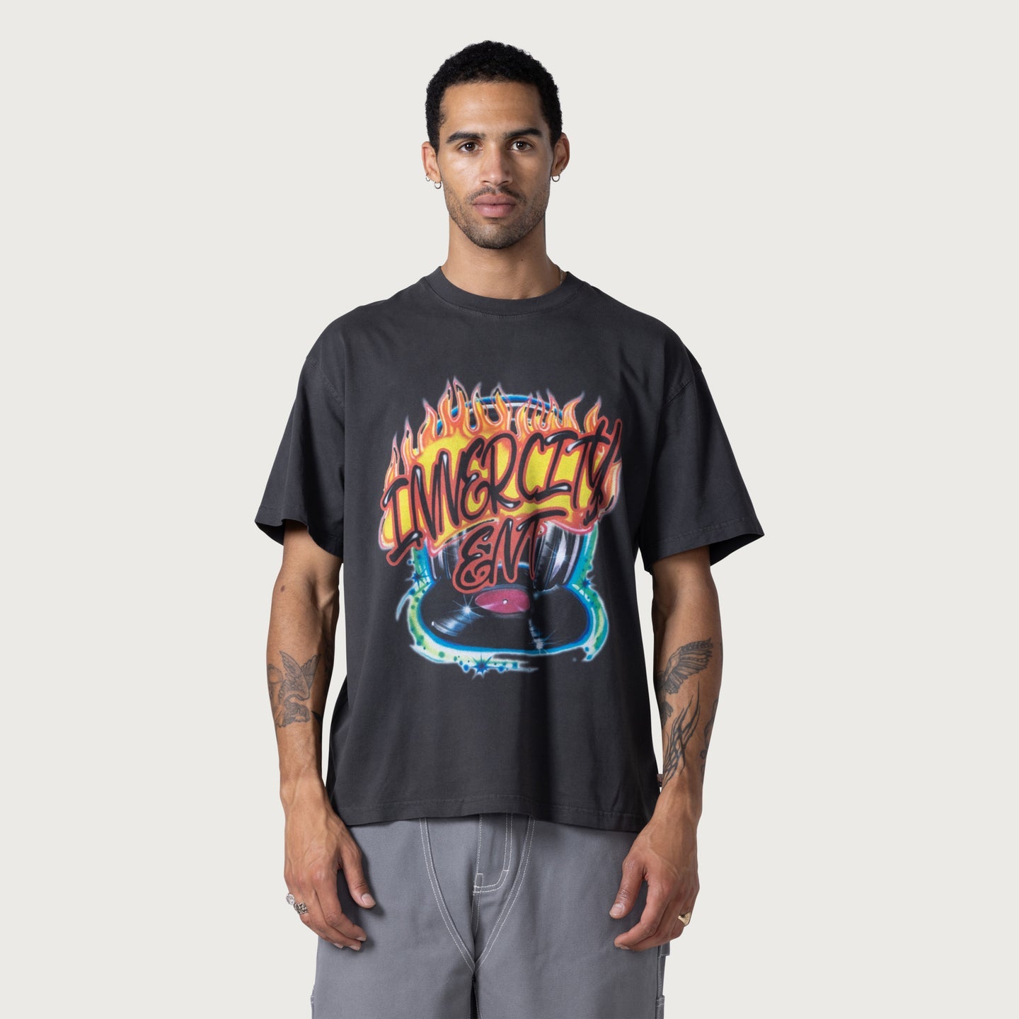 Honor The Gift Vinyl Airbrush Graphic T-Shirt - Black | Streetwear Fashion for Men & Women | Perfect for Casual Wear & Urban Outfits