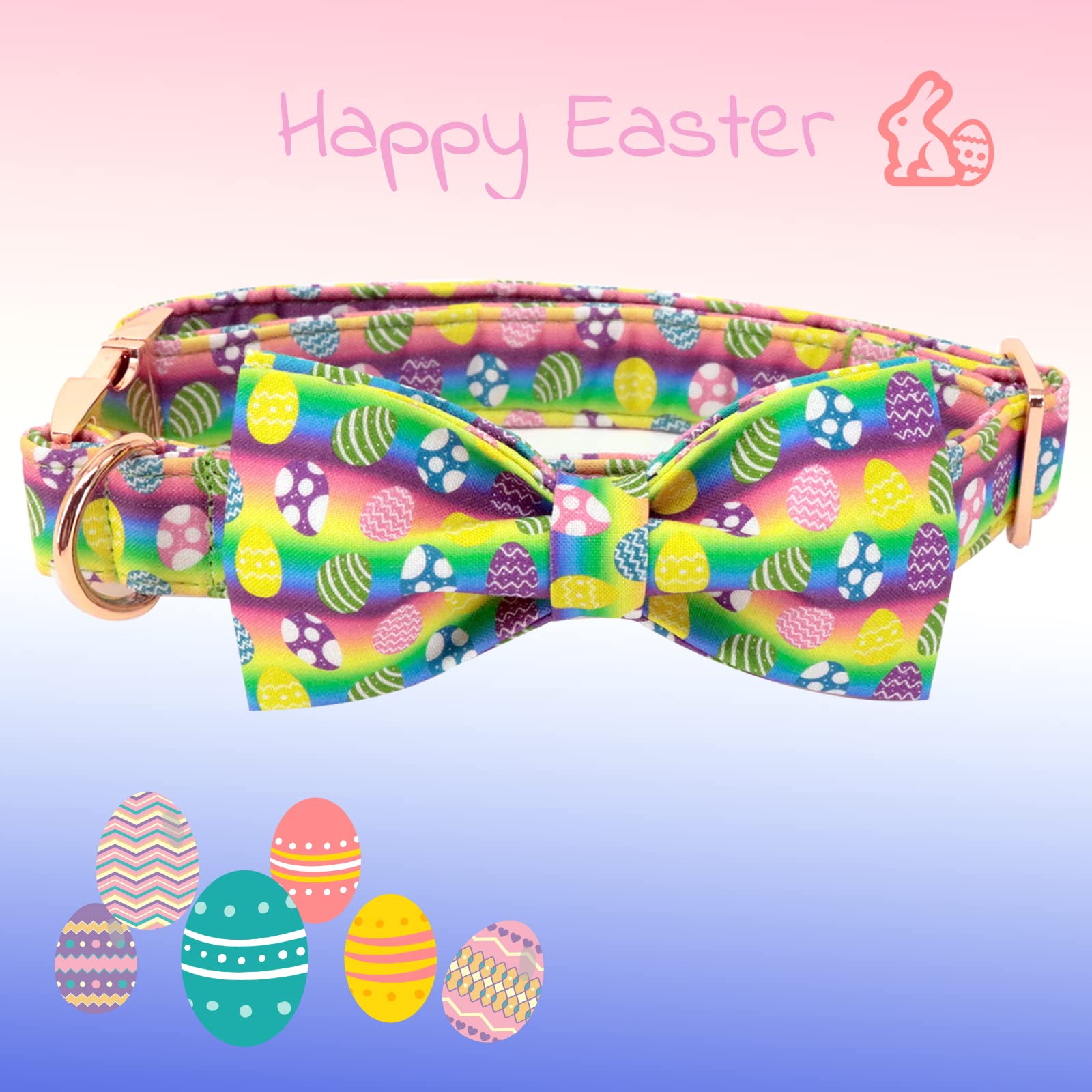 Elegant Small Dog Collar with Bow Tie - Cute Easter Pet Accessory for X-Small Puppies | Perfect for Holidays, Parties & Photo Shoots