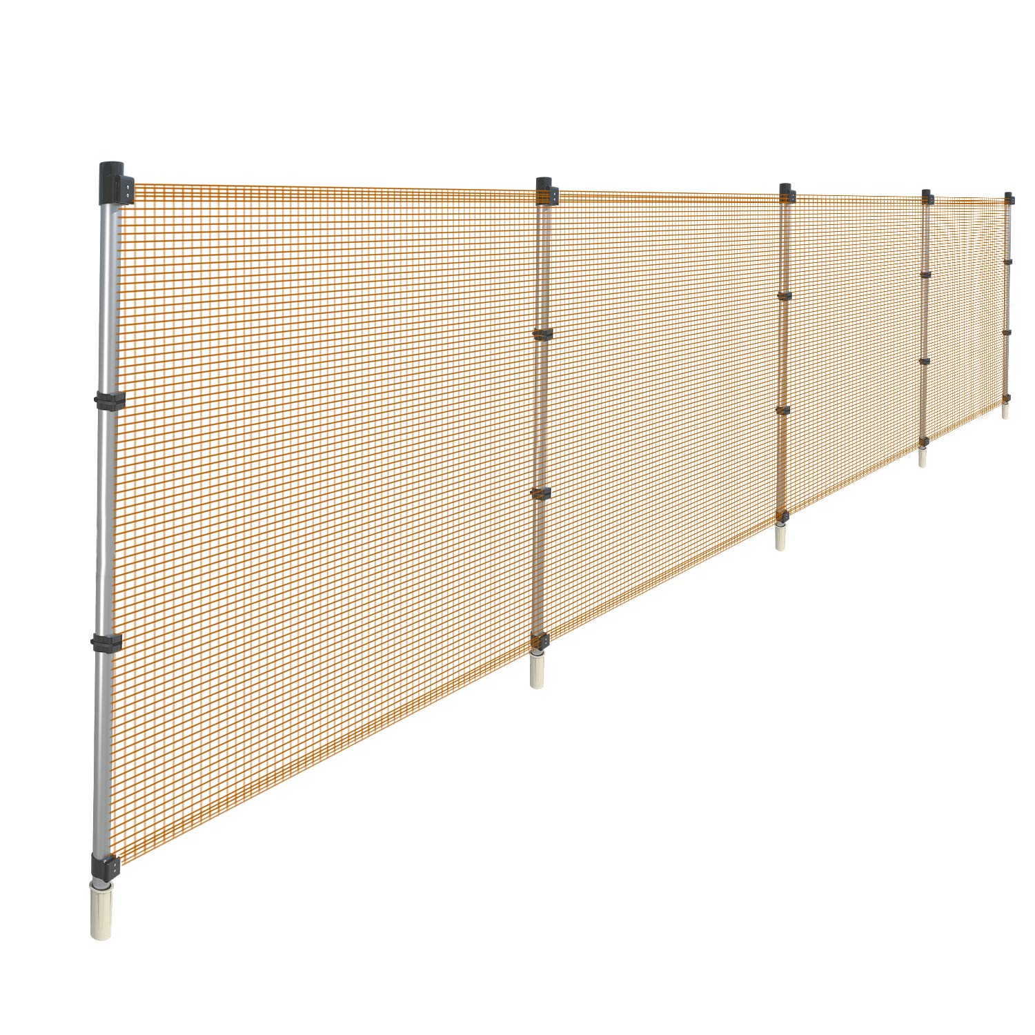 COARBOR Removable Reusable 6ft Tall x 24ft Long Orange Mesh Dog Fence - Heavy Duty Metal Pole Outdoor Safety Fence for Dogs, Poultry, Rabbits - Perfect for Backyard, Garden, and Temporary Pet Enclosures