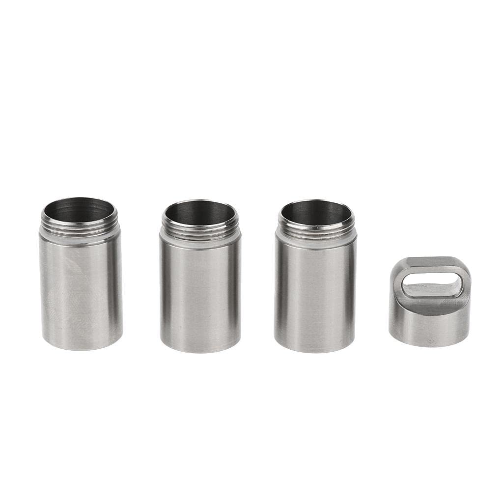 Waterproof Stainless Steel Pill Holder Case - Triple Layer Compact Tablet Box for Travel, Hiking & Daily Medication Storage