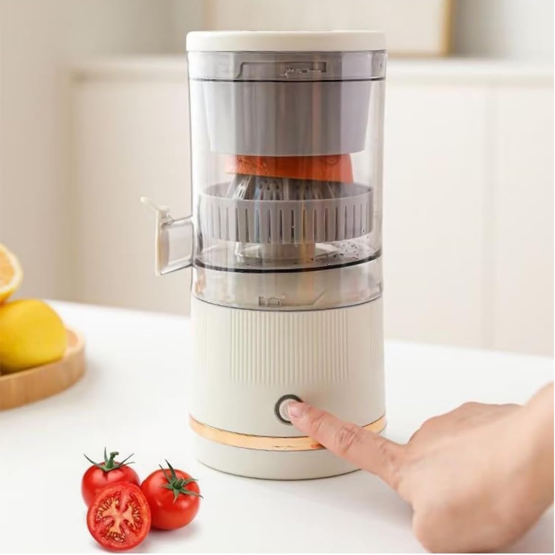 Automatic Separation Electric Fruit Juicer - Rechargeable & Portable 3.7V Juicer for Home, Office, Travel - Healthy Juice Maker (Red) | Perfect for Smoothies, Detox Drinks & Fresh Juices On-The-Go