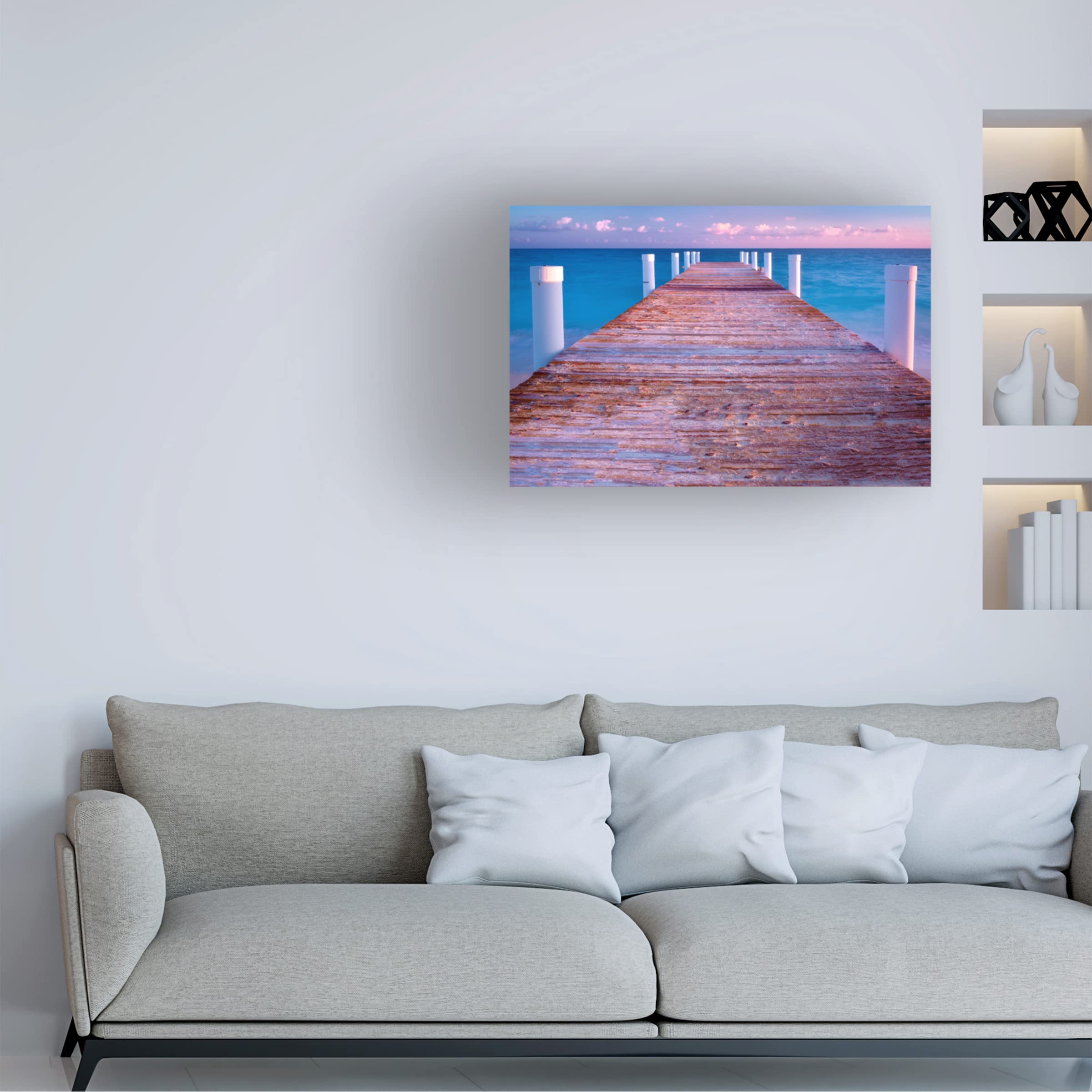 Dennis Frates 'Pier' Canvas Art Print - Coastal Wall Decor for Living Room, Bedroom & Office - Trademark Fine Art Collection