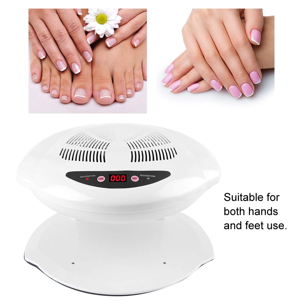Fast Drying Nail Polish Fan - Hot & Cold Air Nail Dryer for Gel & Acrylic Nails | Portable Manicure Tool for Home & Salon Use | Perfect for Quick Drying After DIY Nail Art