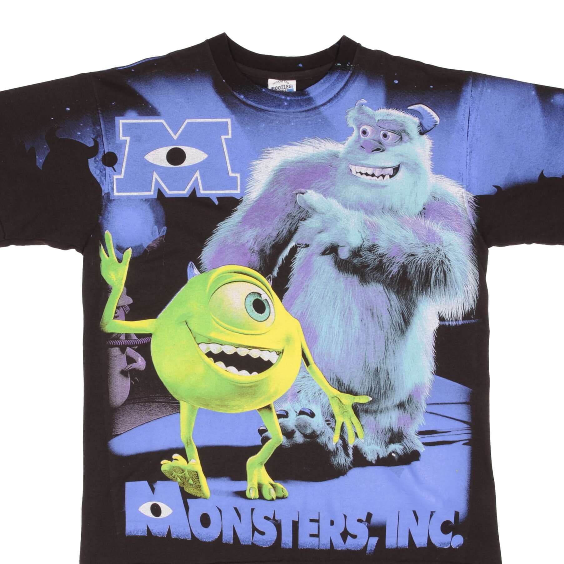 Monster Inc Mike & Sully Bootleg All Over Print Tee Shirt - XL Size | Disney Pixar Movie Fan Gift, Casual Wear & Cosplay Costume