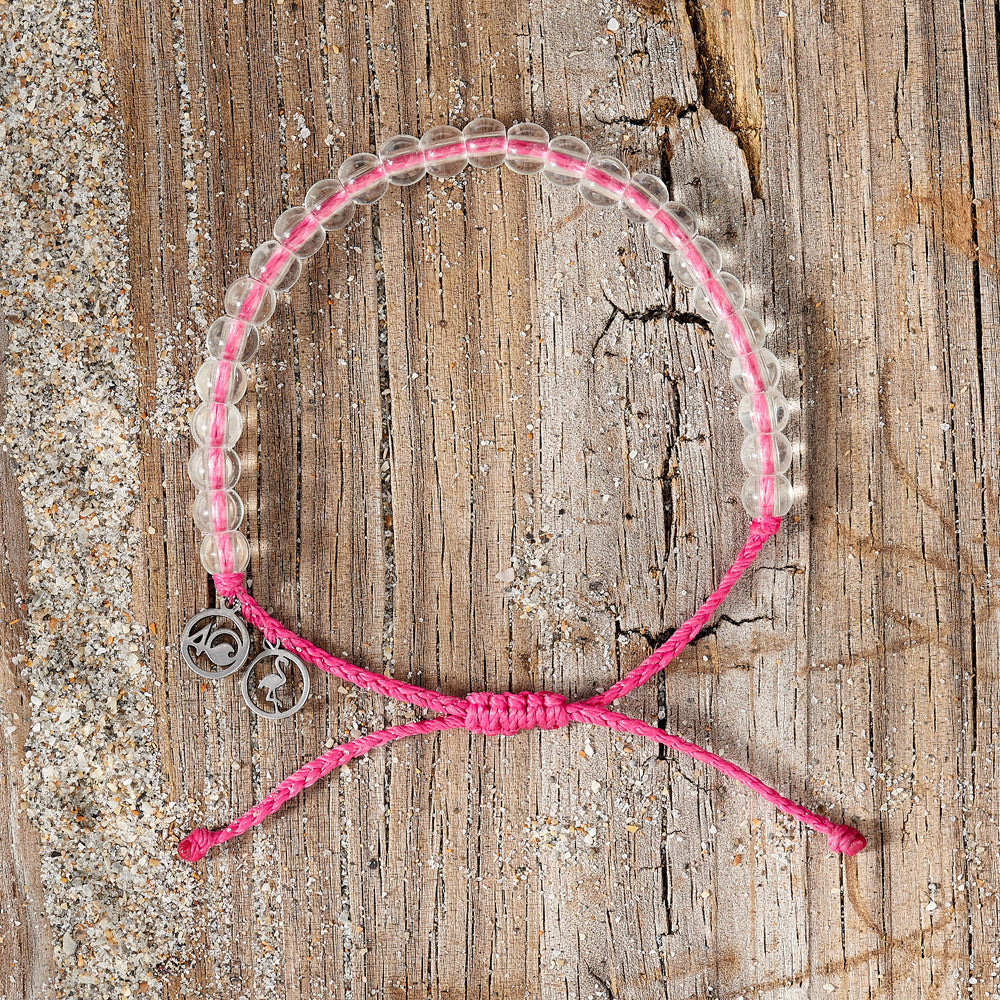 4ocean Flamingo Bracelet - Eco-Friendly Beaded Bracelet for Women & Men | Ocean Conservation Jewelry | Perfect for Beach, Travel & Everyday Wear