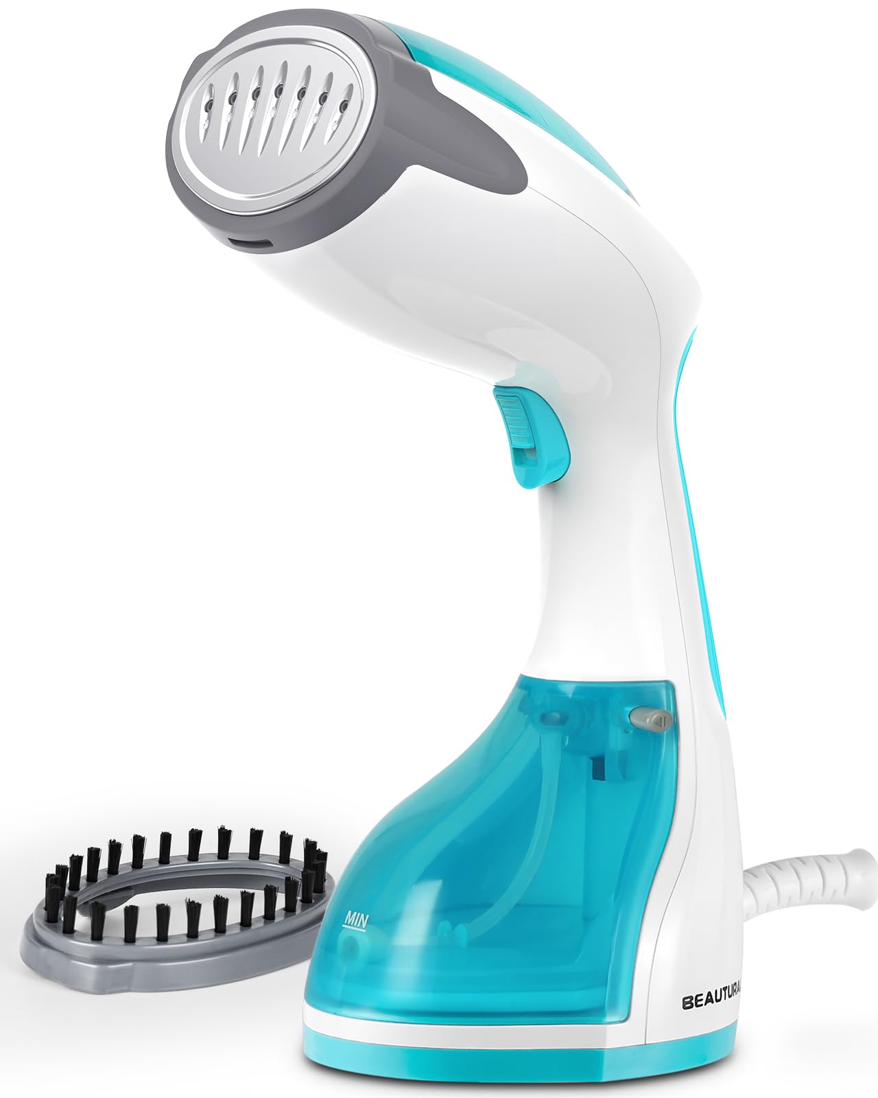 BEAUTURAL Portable Handheld Steamer for Clothes - 30-Second Fast Heat-up Fabric Wrinkle Remover with Large Detachable Water Tank & Auto-Off - Perfect for Travel, Home, and Office Use