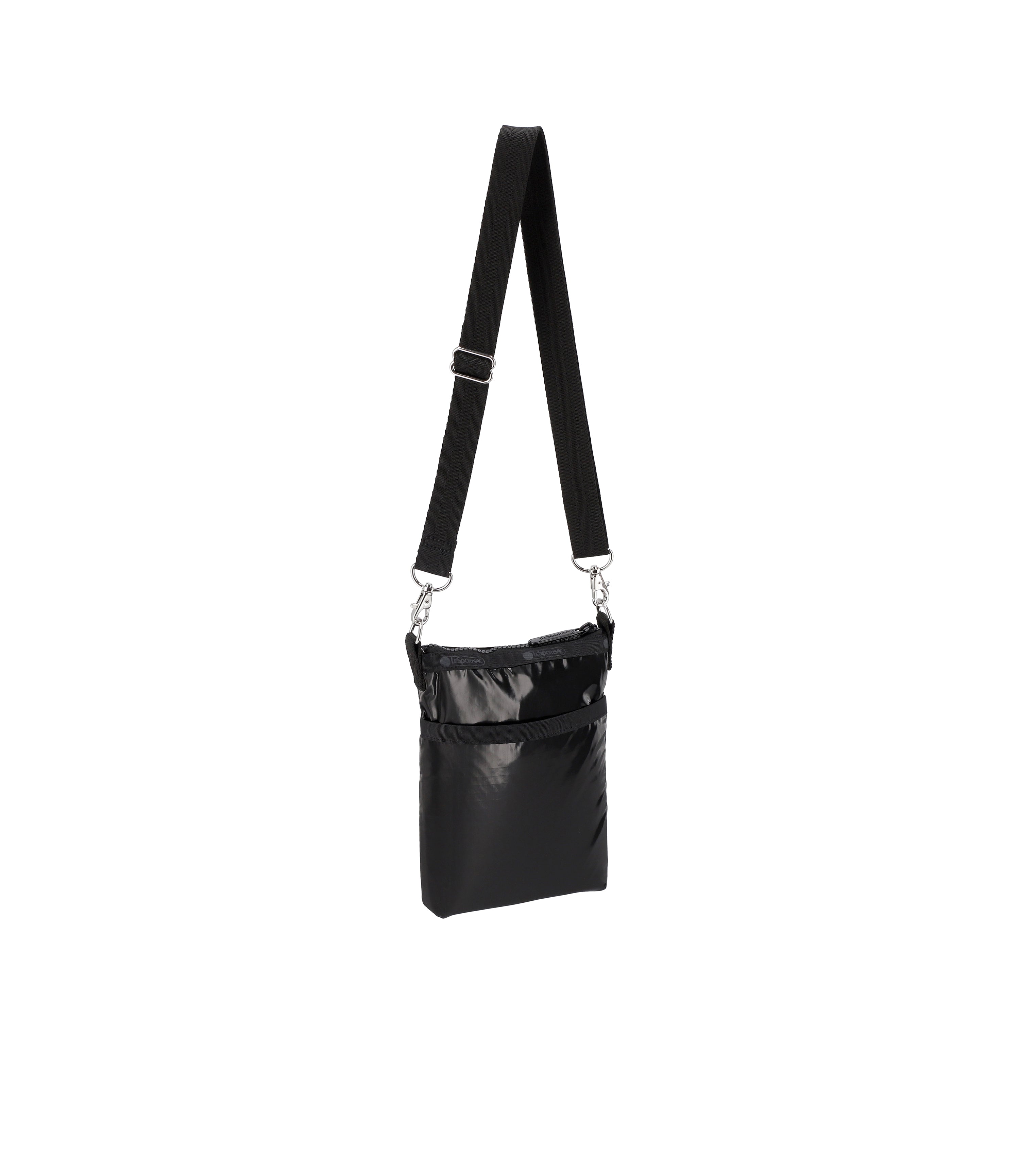 3-Zip Crossbody Bag - Black Shine 4007 M135 - Stylish & Functional for Everyday Use, Travel, and Work