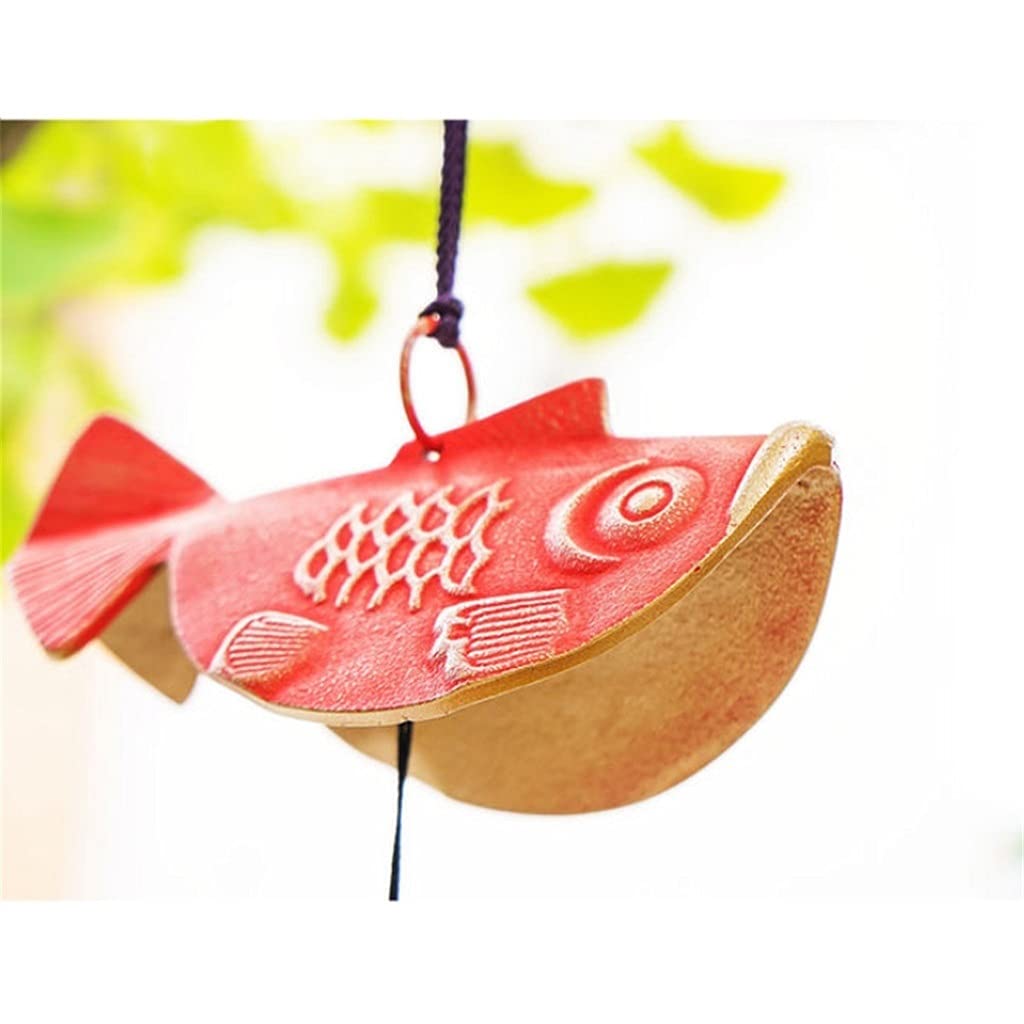 Premium Cast Iron Wind Chimes with Red Carp Design - Outdoor Decor, Housewarming Gift & Garden Ornament | Perfect for Patio, Porch, and Backyard Relaxation