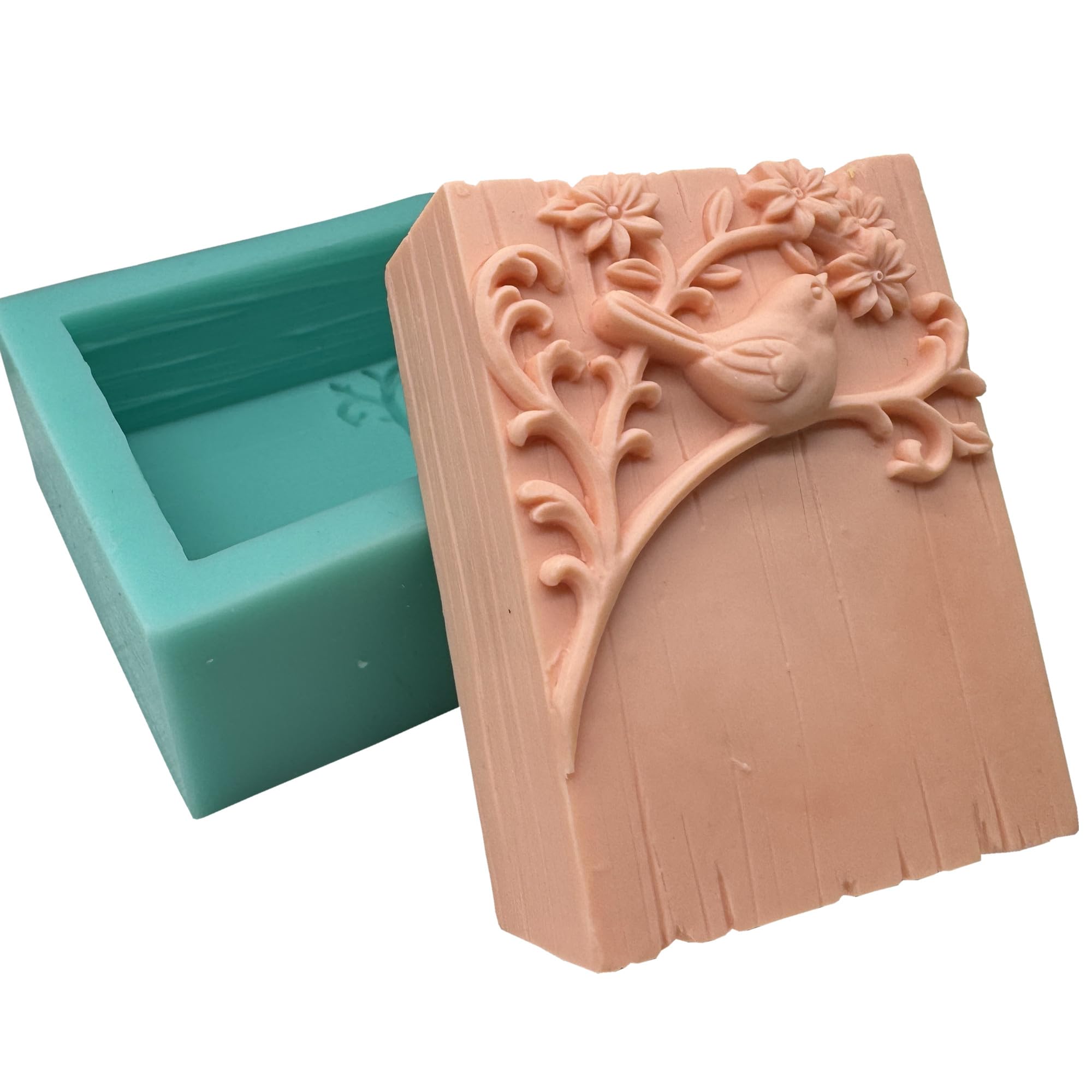 GreatMold 3D Bird Silicone Soap Mold Set - Rectangle Tree Design for DIY Soap Making, Candle Wax Melts & Cake Baking - Perfect for Handmade Crafts, Cold Process Soap & Home Decor Gifts