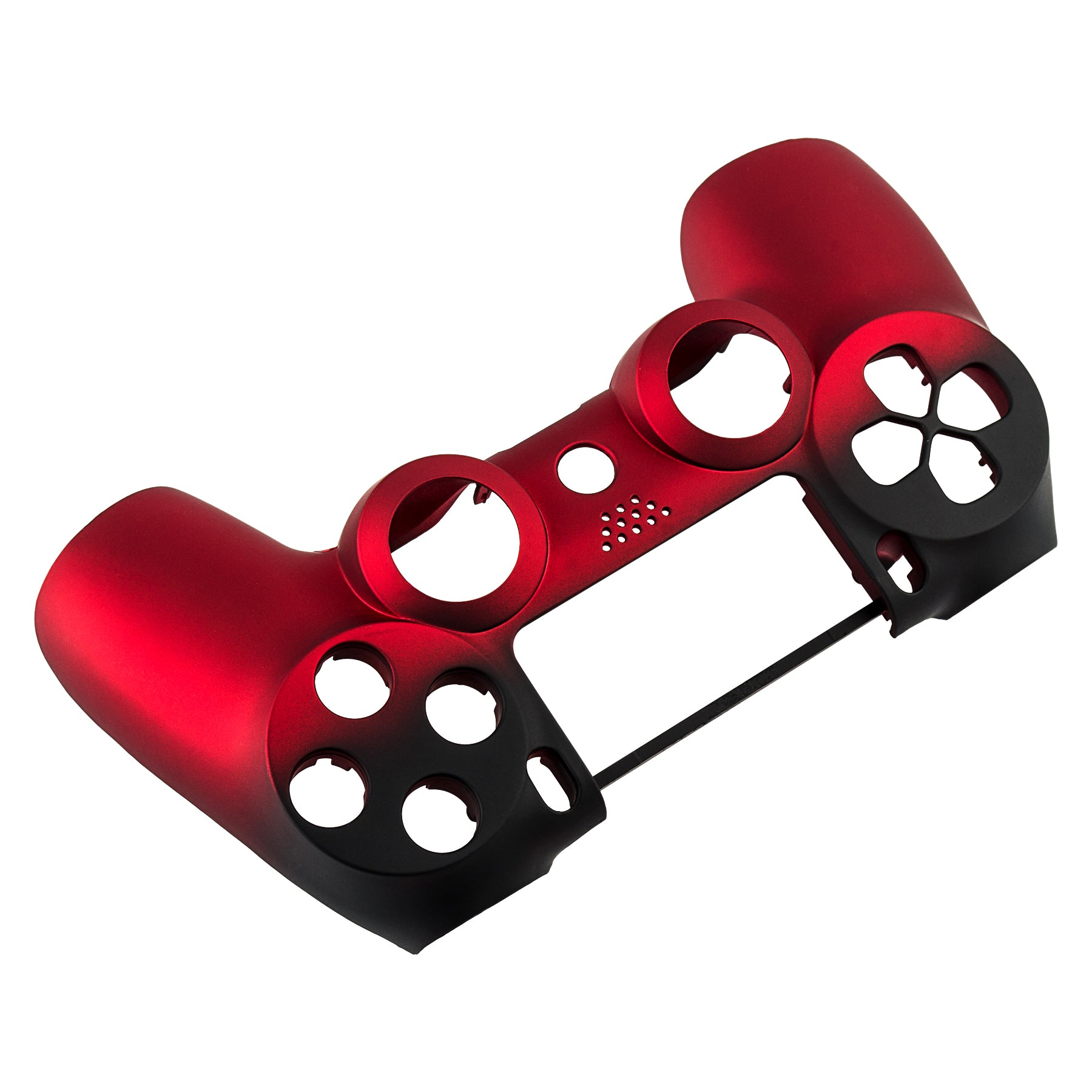 eXtremeRate Shadow Frosted Red Face Plate & Front Shell Custom Kit for PS4 Controller (P4MSF14) - Perfect for Gaming, Customization & Enhanced Grip