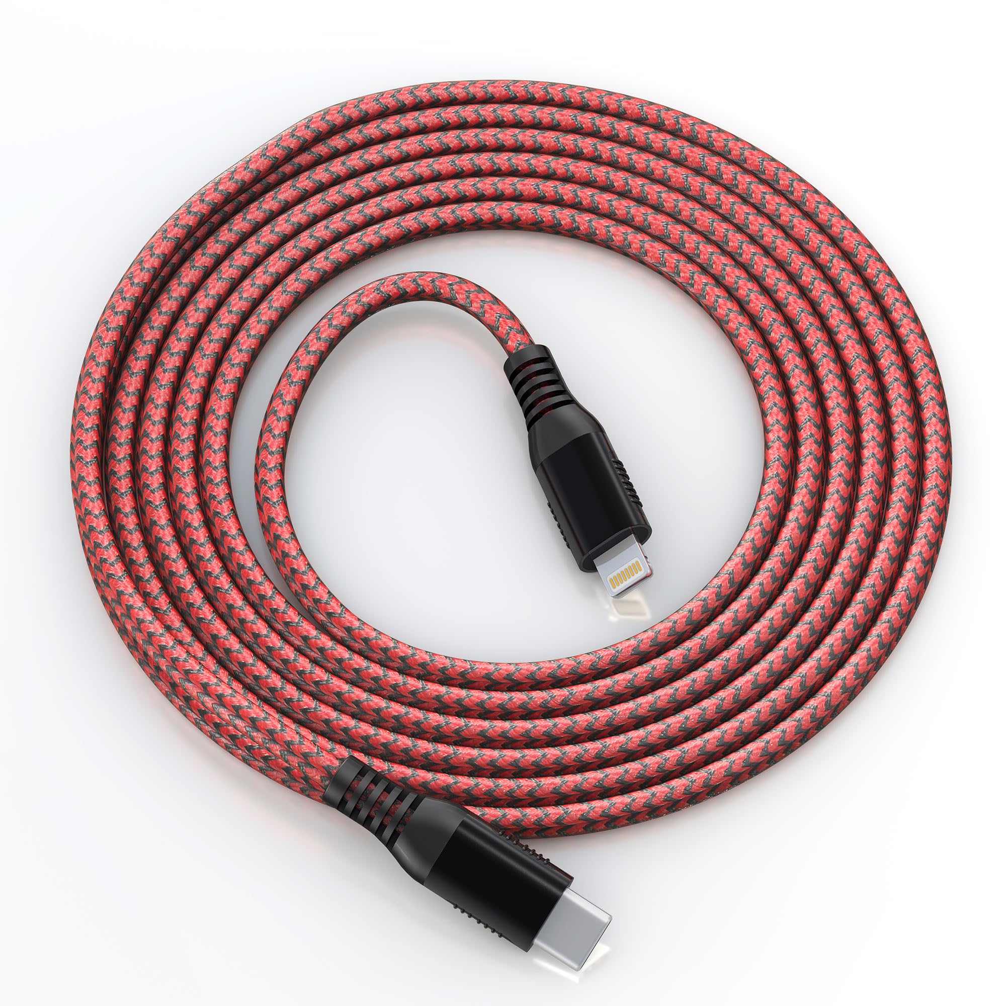 26FT MFi Certified USB-C to Lightning Cable - Fast Charging Braided Extra Long Apple Charger for iPhone 14/14 Pro/14 Pro Max/13/12, iPad & AirPods - Perfect for Home, Office & Travel Use