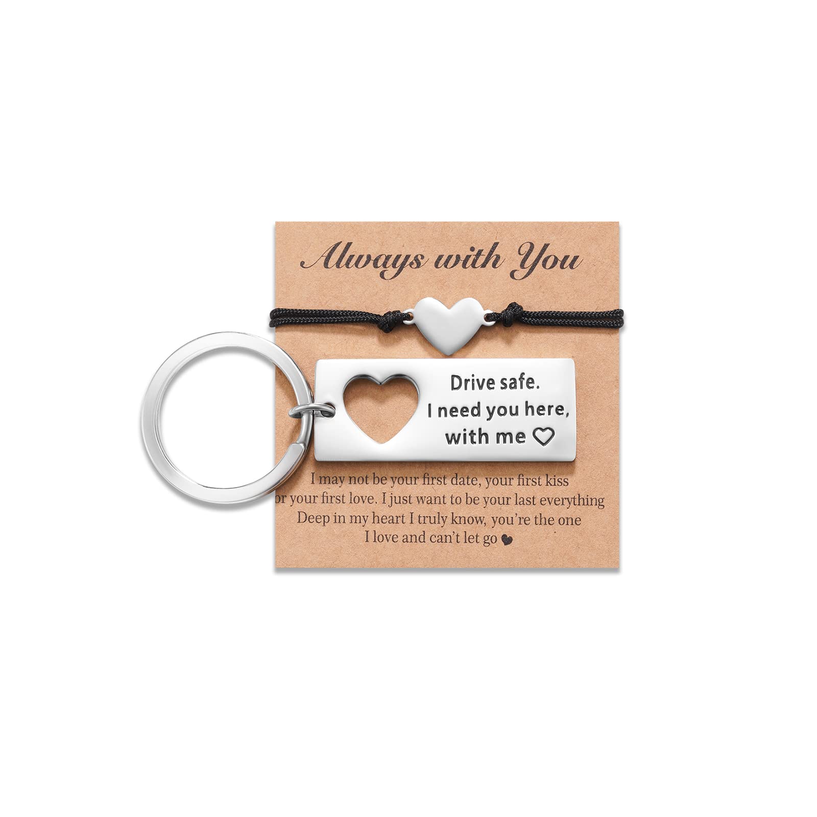 Tarsus Matching Keychain Bracelet Set for Couples - Romantic Gifts for Boyfriend, Girlfriend, Husband, Wife - Perfect for Anniversaries, Valentine's Day & Date Nights