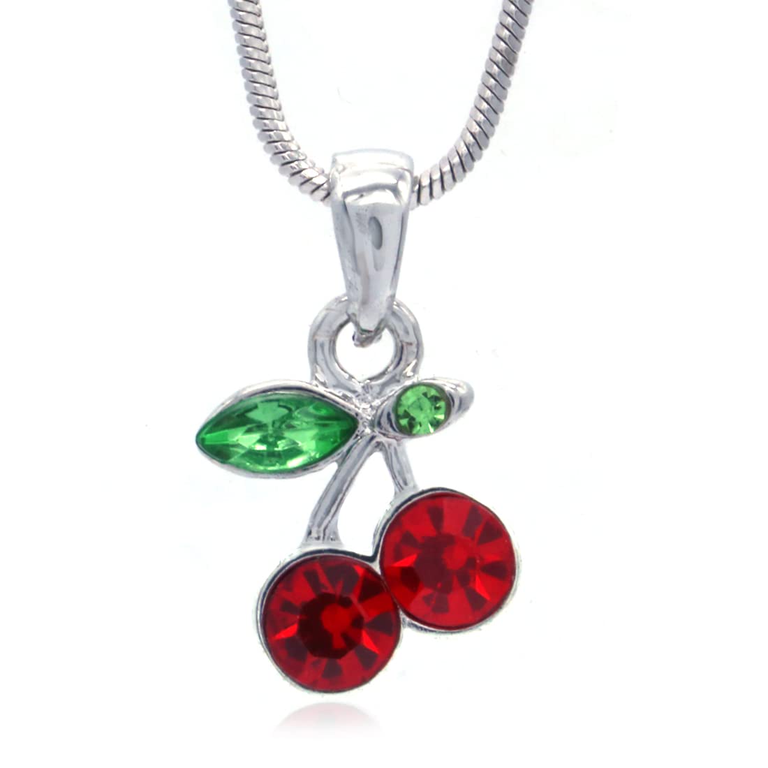 SoulBreeze Red Cherry Necklace - Summer Fruit Pendant Charm Gift for Women & Mom | Elegant Fashion Jewelry for Date Night, Mother's Day & Birthday Gifts