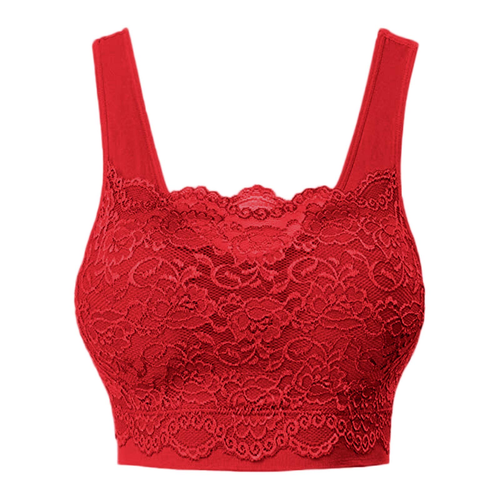 Women's Seamless Lace Sports Bra with Front Coverage - Full Support Wireless Bralette for Yoga, Running & Active Wear