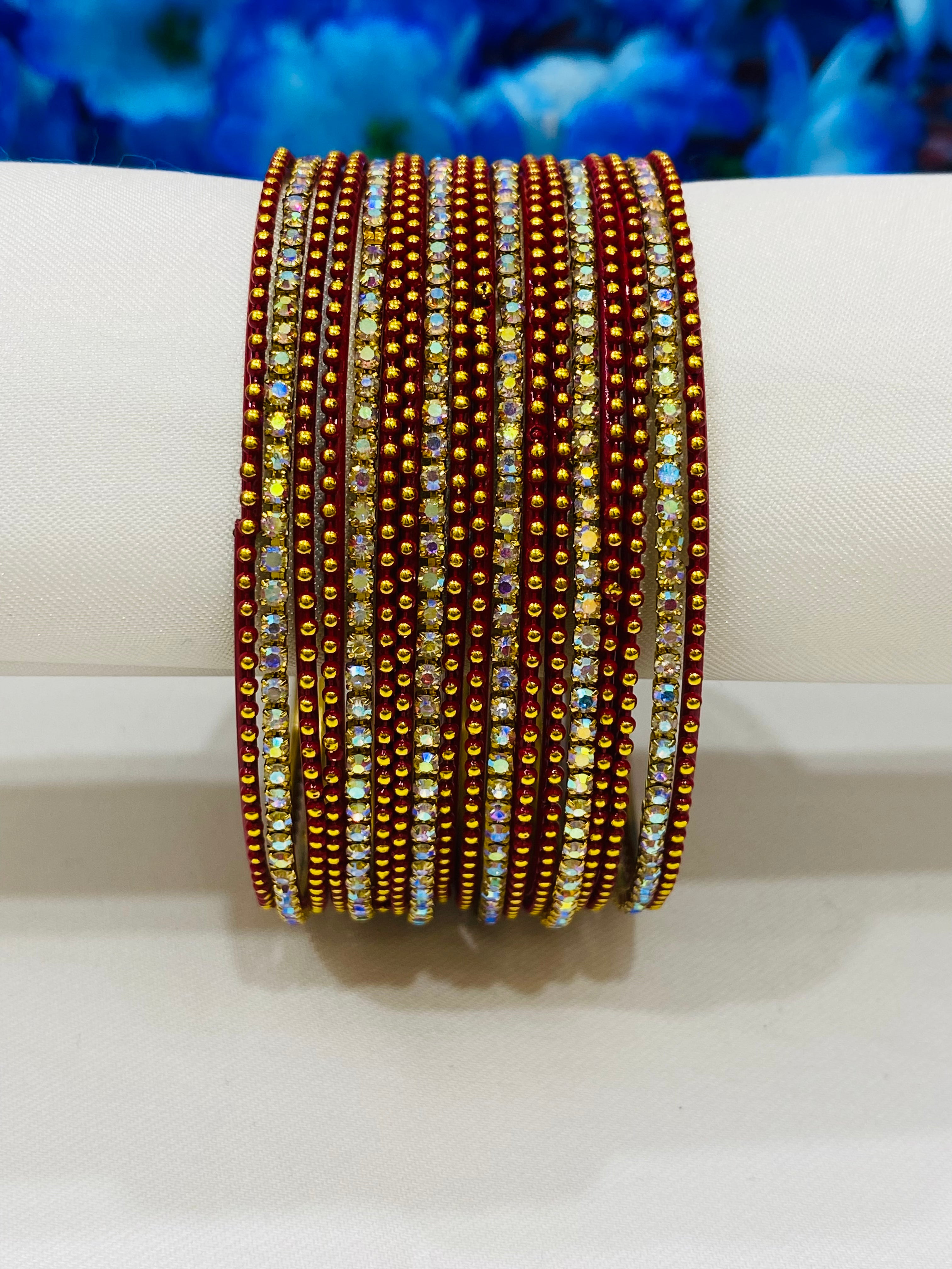 Stylish Maroon Metal Bangles for Women - Elegant Fashion Jewelry for Parties, Weddings & Everyday Wear