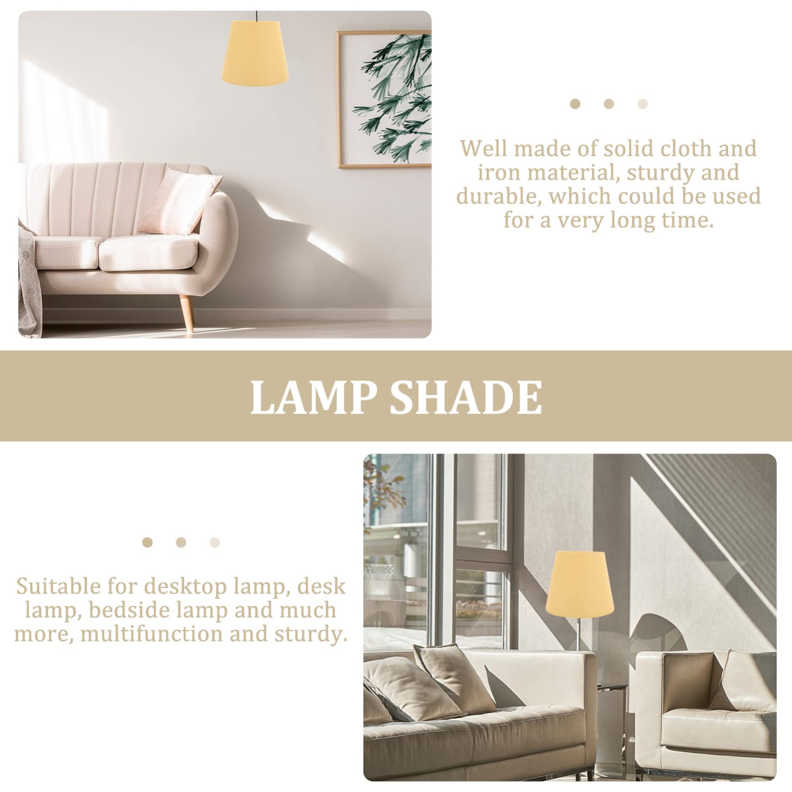 Modern Drum Lamp Shade - Yellow E14 Fitting for Table, Bedside & Floor Lamps - Perfect for Living Room, Bedroom & Office Lighting Decor