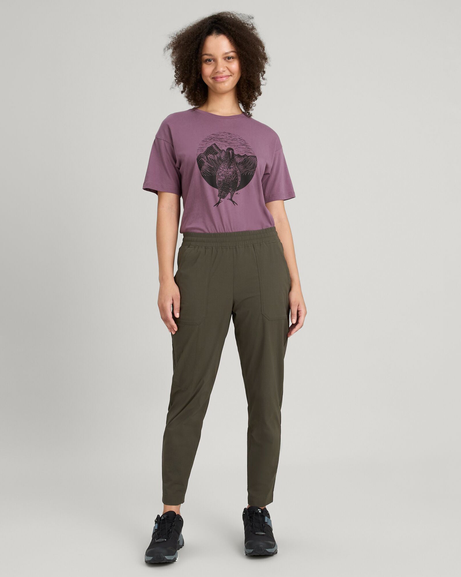 Women's Miro Tapered Pants - Dark Moss Green High Waist Slim Fit Work Pants for Office & Business Casual Wear