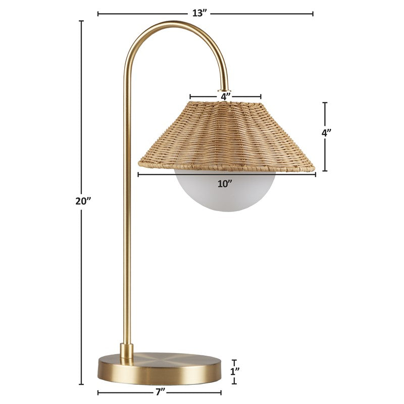 Laguna Rattan Weave Shade Table Lamp - Natural Woven Rattan Bedside Lamp for Bedroom, Living Room & Office - Warm Ambient Lighting Decor