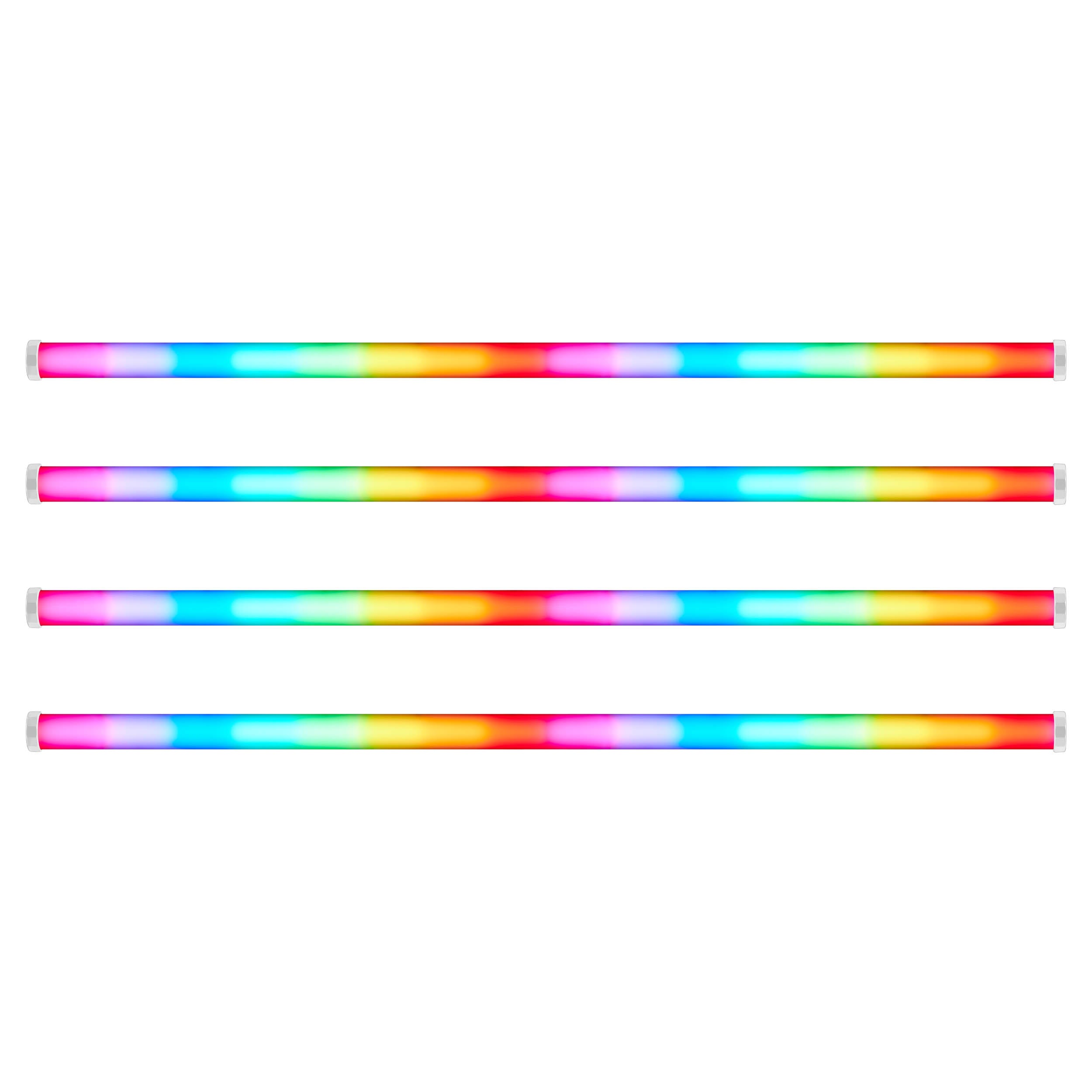 KNOWLED TP4R K4 4-Foot Four Light Pixel Tube LED Lighting Kit for Stage, Studio, and Home Decor - Energy Efficient RGB Color Changing Lights