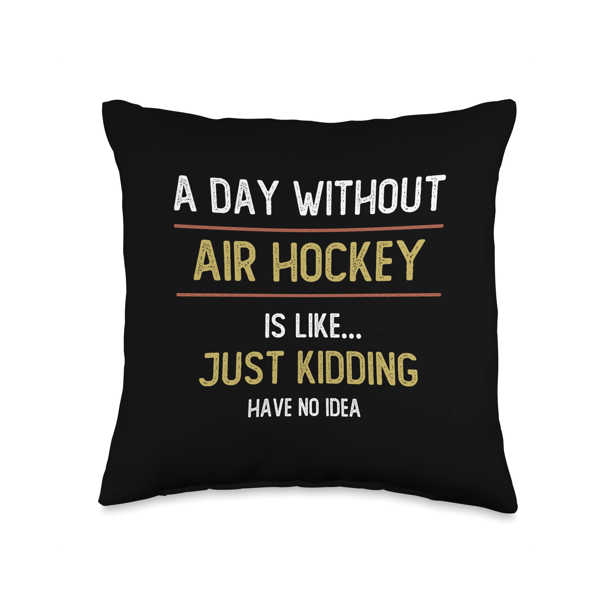 16x16 Multicolor Air Hockey Lovers Throw Pillow - Perfect for Game Rooms, Home Decor & Sports Fan Gifts - Soft Cushion for Couches, Beds & Air Hockey Enthusiasts