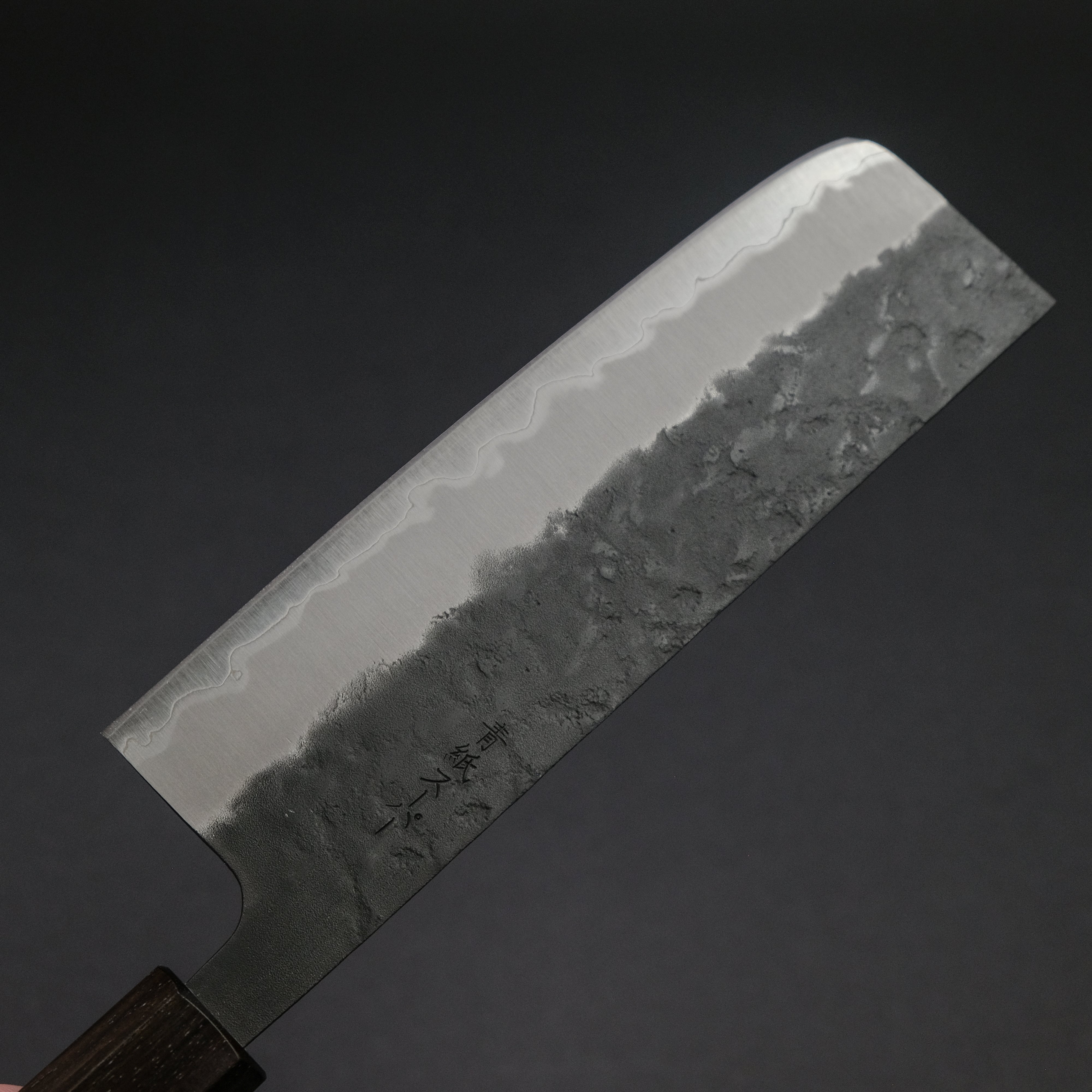 Hitohira Futana SB Kuro Nashiji Nakiri Knife 165mm - Japanese Chef Knife with Cherry Wood Handle - Perfect for Slicing Vegetables, Herbs & Precise Kitchen Tasks