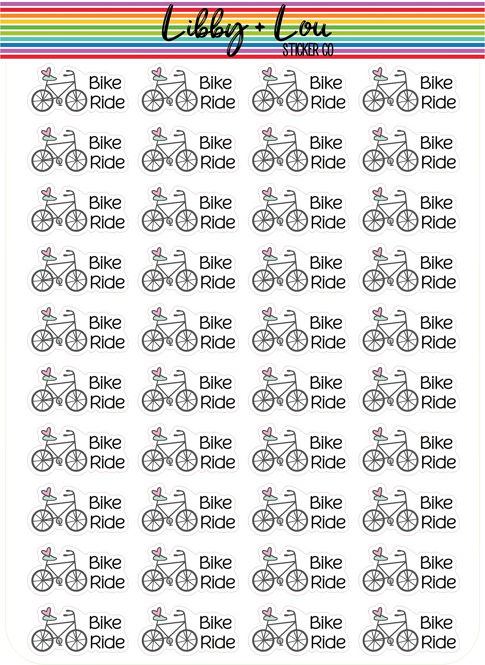Bike Ride Planner Stickers - Cycling Journal Decals for Planners & Scrapbooks