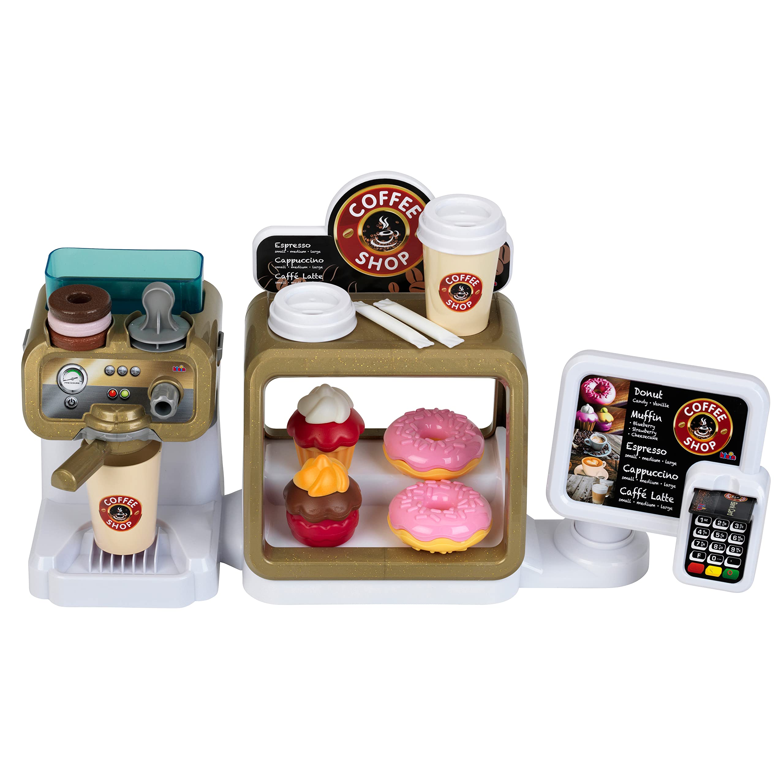 Theo Klein Pretend Play Coffee Shop Set - Kids Toy Barista Espresso Machine & Accessories for Imaginative Play - Perfect for Birthday Gifts & Role Play Games (Cafe, Kitchen, Home)