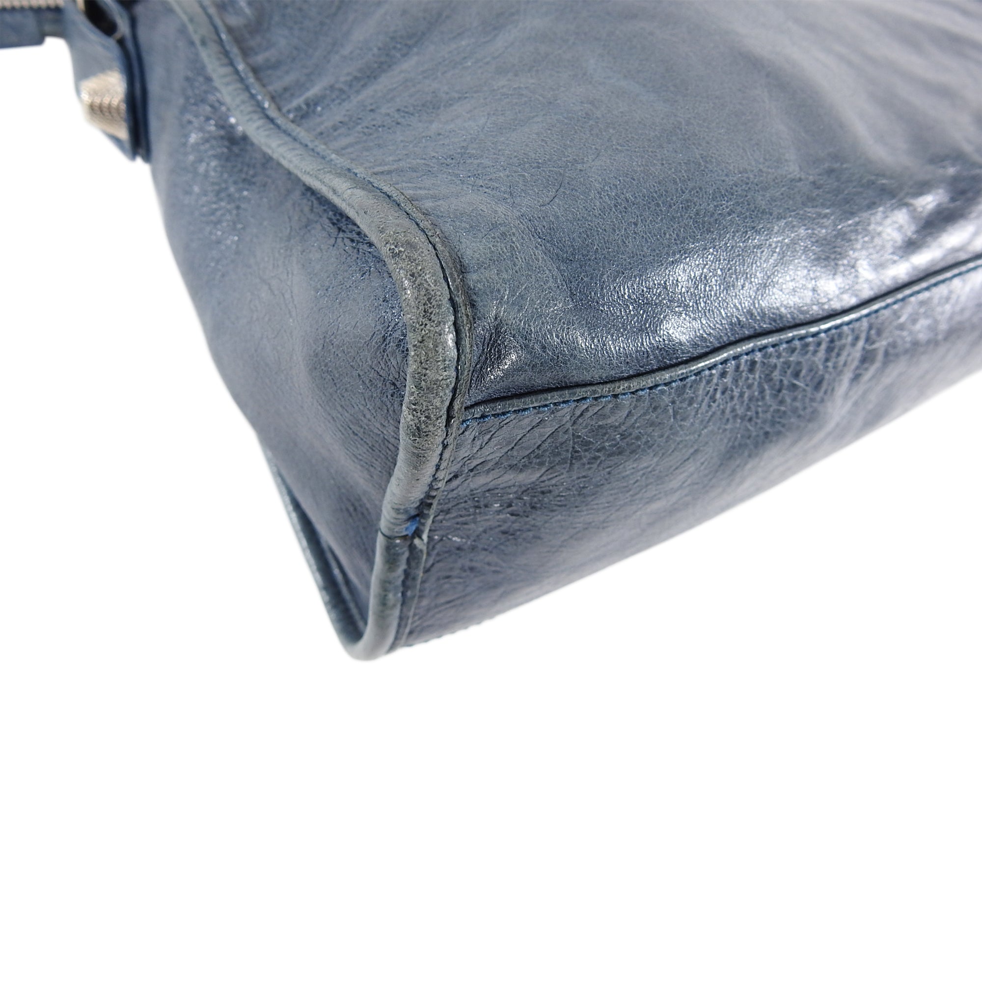 Balenciaga City Bag in Denim Blue with Giant 21 Silver Hardware - Stylish Crossbody Handbag for Women, Perfect for Casual Outings and Travel Accessories