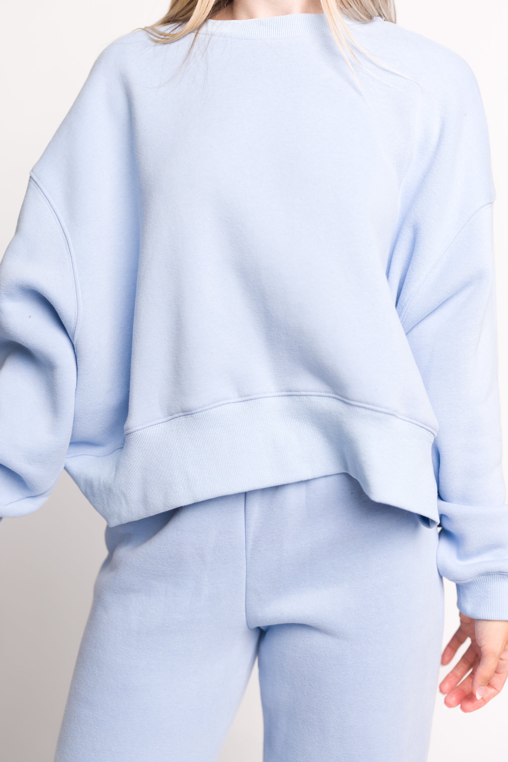 Soft & Cozy Baby Blue Sweatpants for Women - High Waisted Lounge Pants with Pockets - Perfect for Yoga, Running Errands & Relaxing at Home