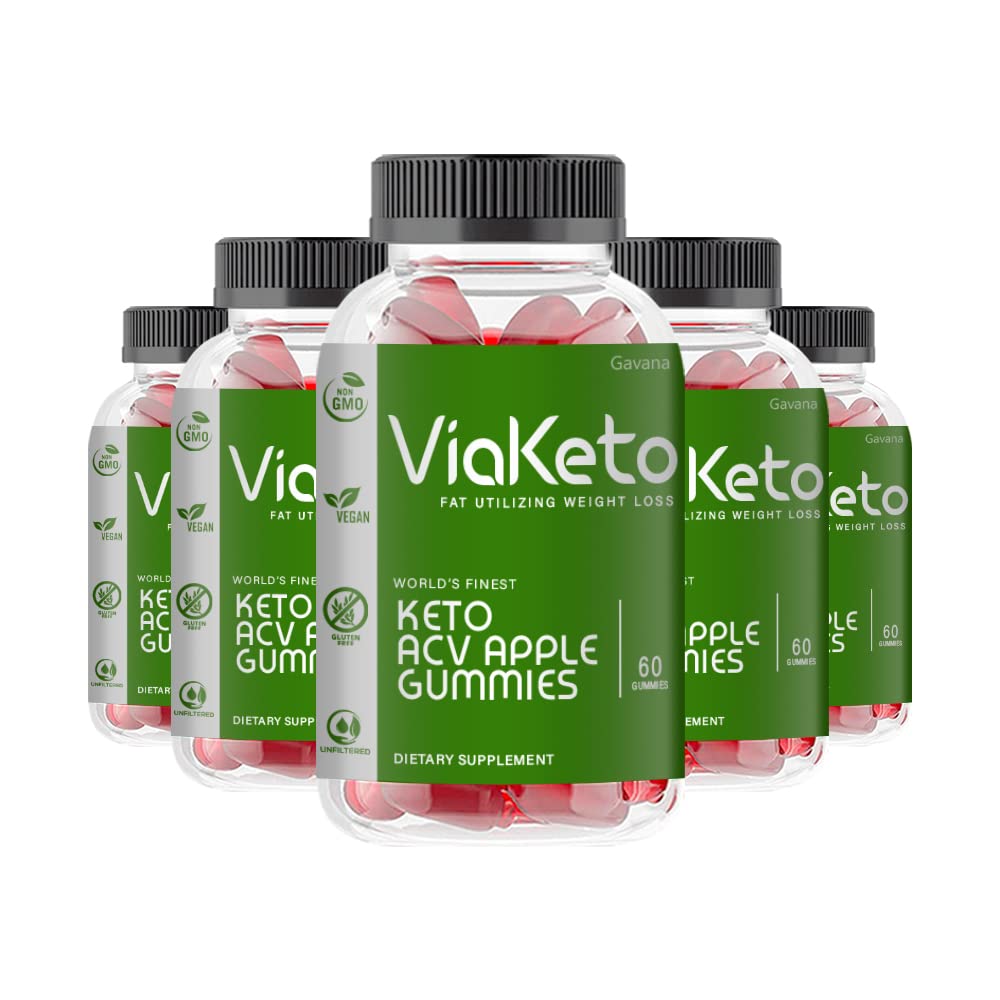 Viaketo Apple Cider Vinegar Gummies - Keto ACV Gummy Supplement for Weight Loss & Digestion - 5 Pack (60 Gummies) - Supports Energy Boost & Detox - Perfect for Keto Diet & Healthy Lifestyle