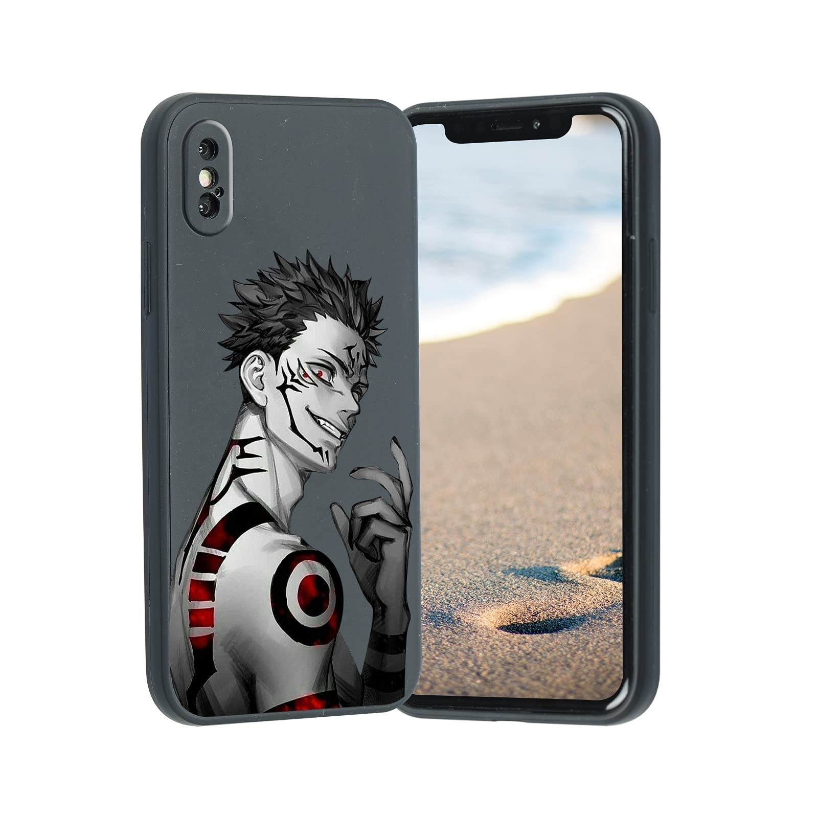 Vivist Anime iPhone XXS Case - Japanese Cute Jujutsu Kaisen Ryomen Sukuna Yuji Itadori Comic Soft Silicone Cover for Men, Women & Boys | Perfect for Anime Fans, Cosplay Events & Daily Protection
