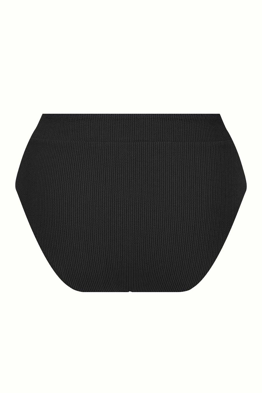 Byron High Waisted Bikini Bottom - Black Textured Swimwear for Women | Beach, Pool & Summer Vacation Essentials